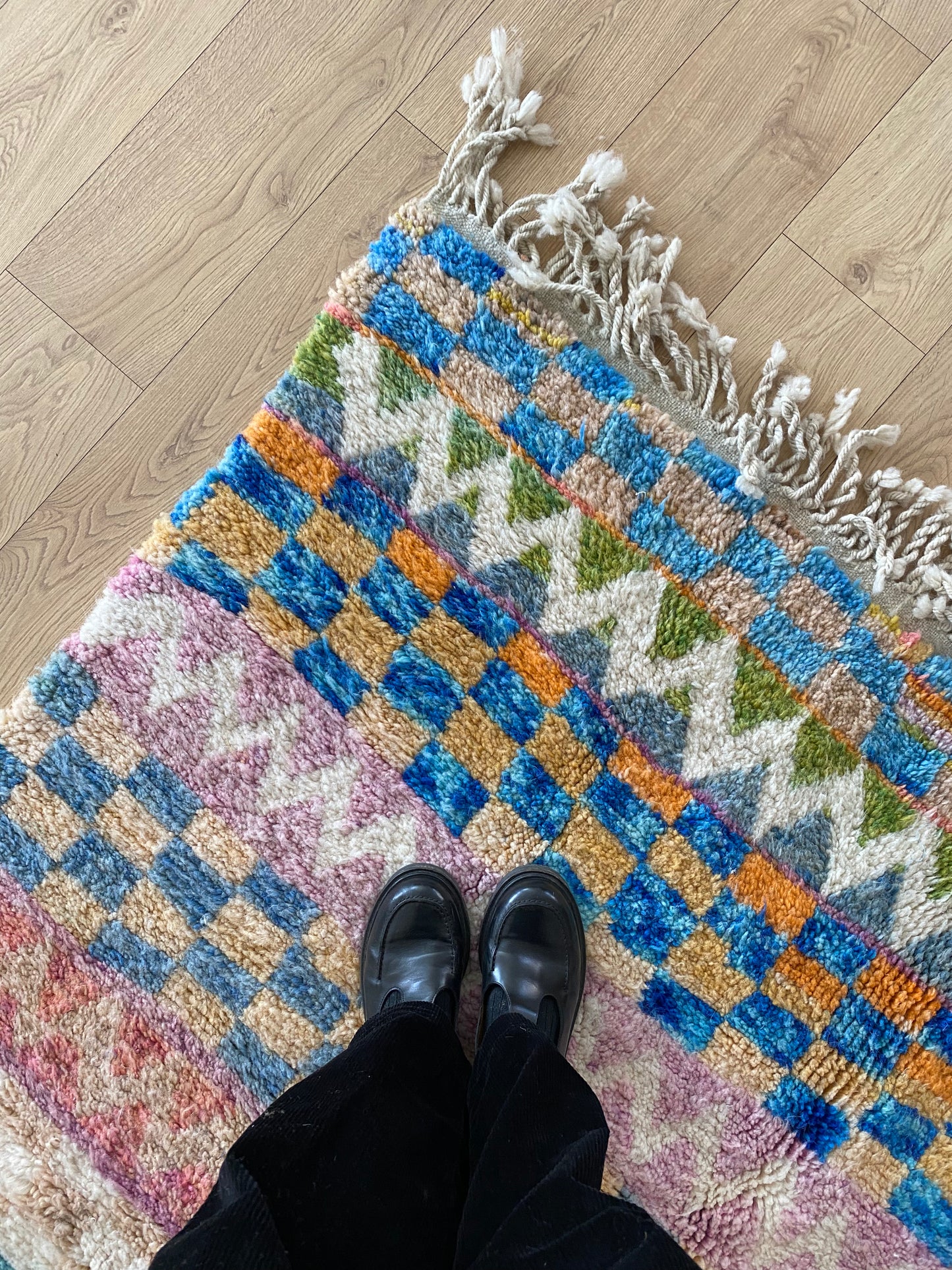 Beni Ouarain Moroccan Colorful Rug (1042) 235x168cm - Arlequin