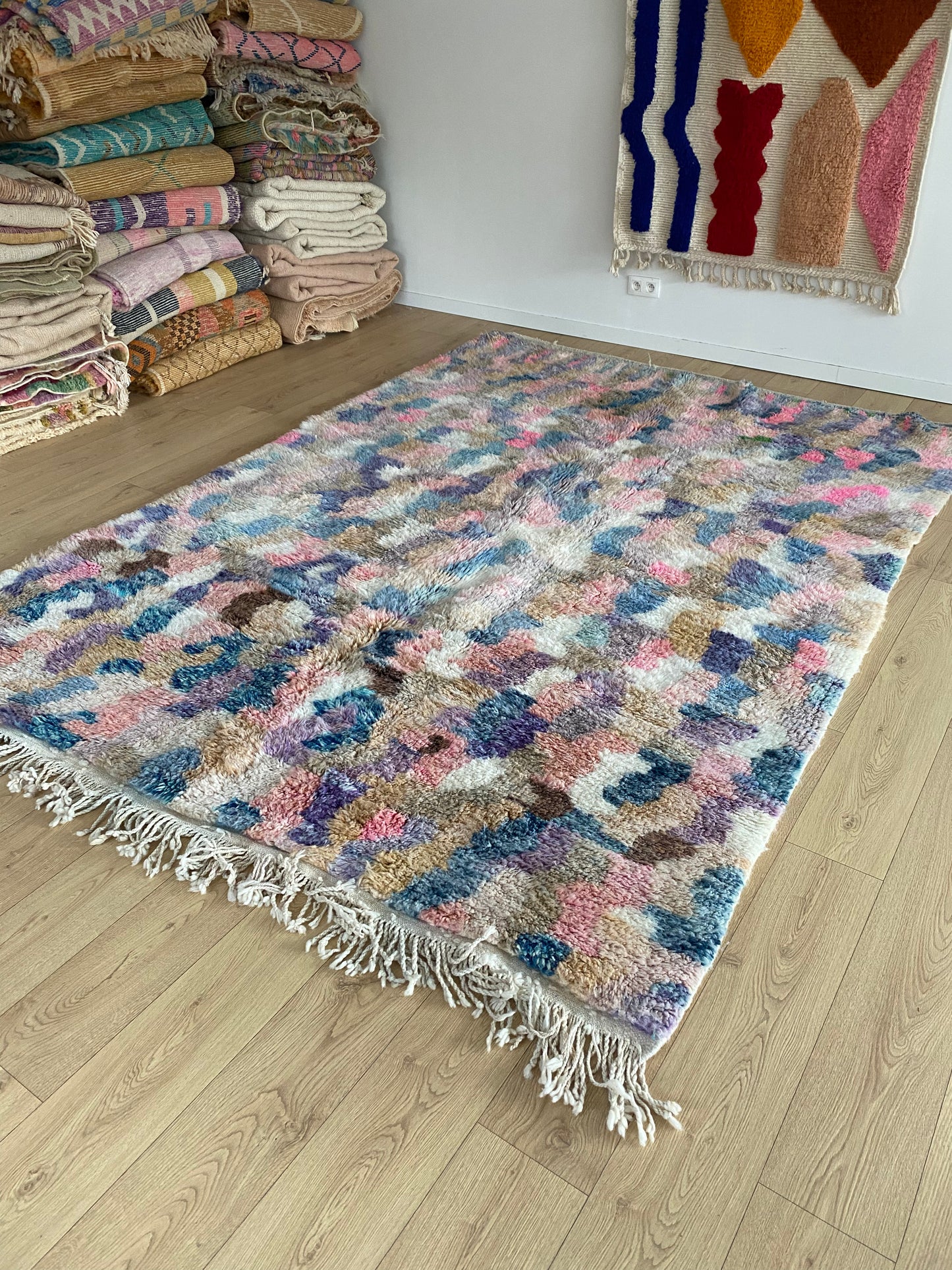 Beni Ouarain Moroccan Colorful Rug (1064) 297x224cm - Light