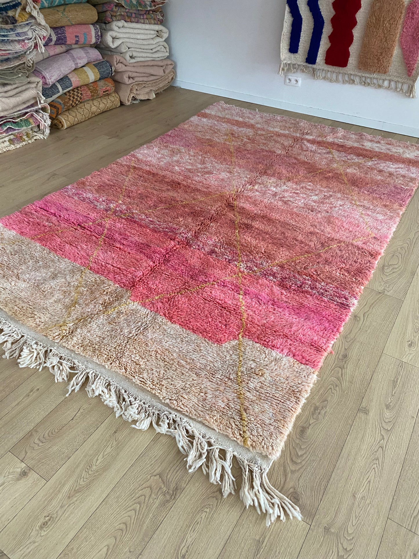 Beni Ouarain Moroccan Colorful Rug (1060) 313x203cm - Melisande