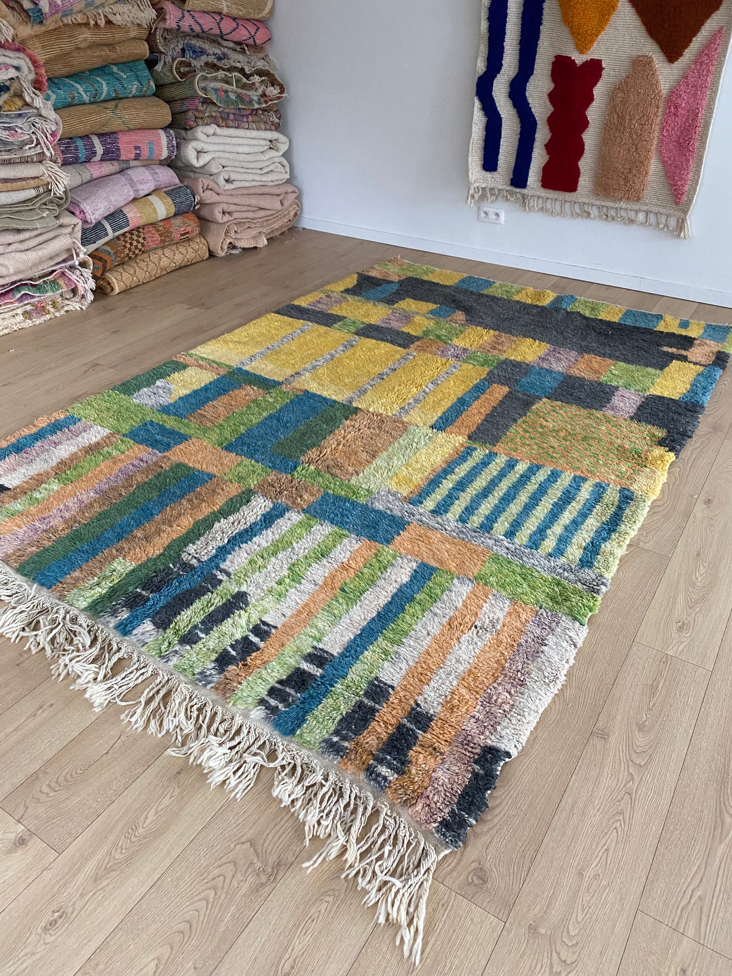Beni Ouarain Moroccan Colorful Rug (1058) 305x207cm - Garçon