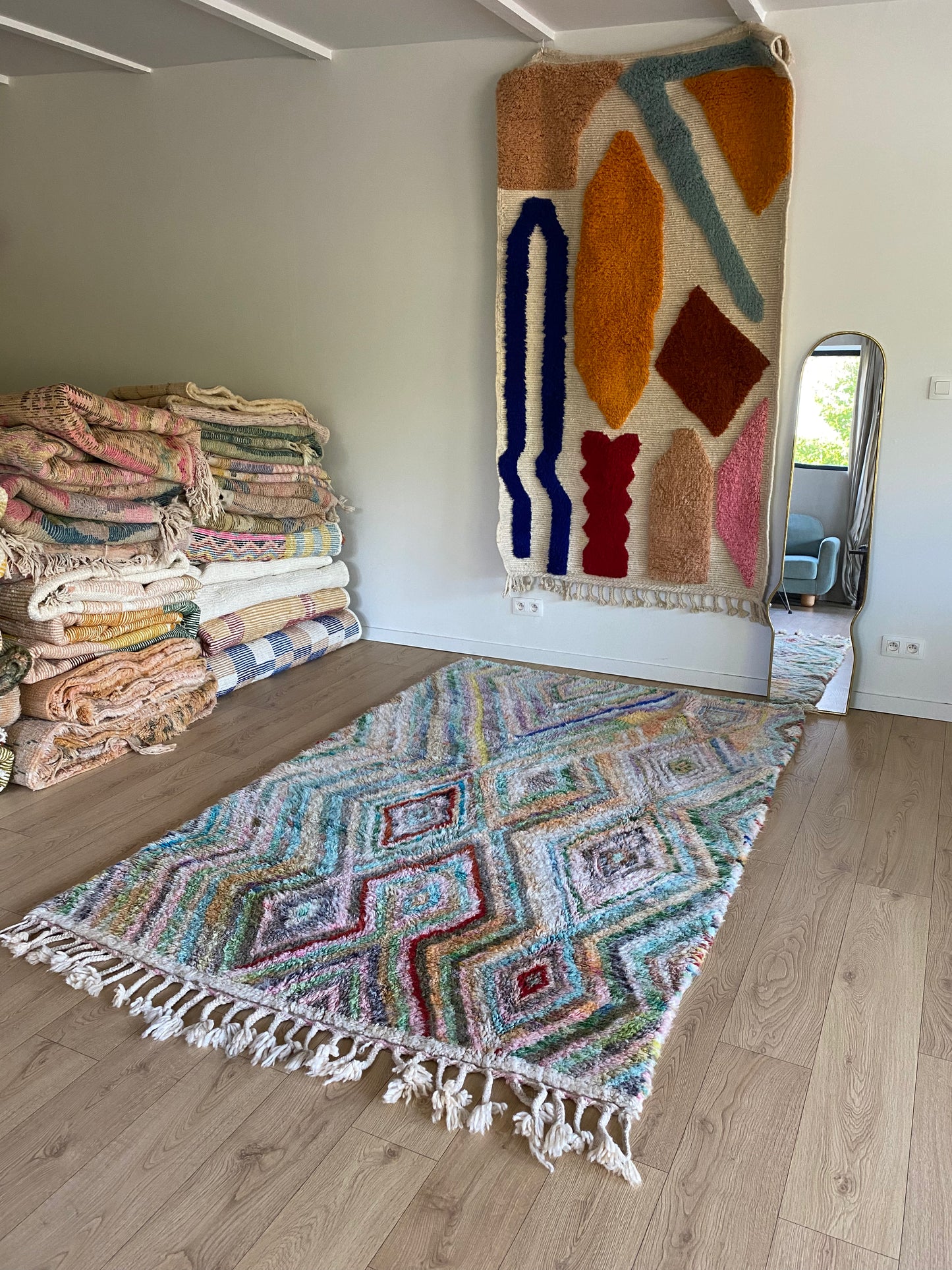 Tapis Beni Ouarain coloré (1107) 245x160cm - Finca