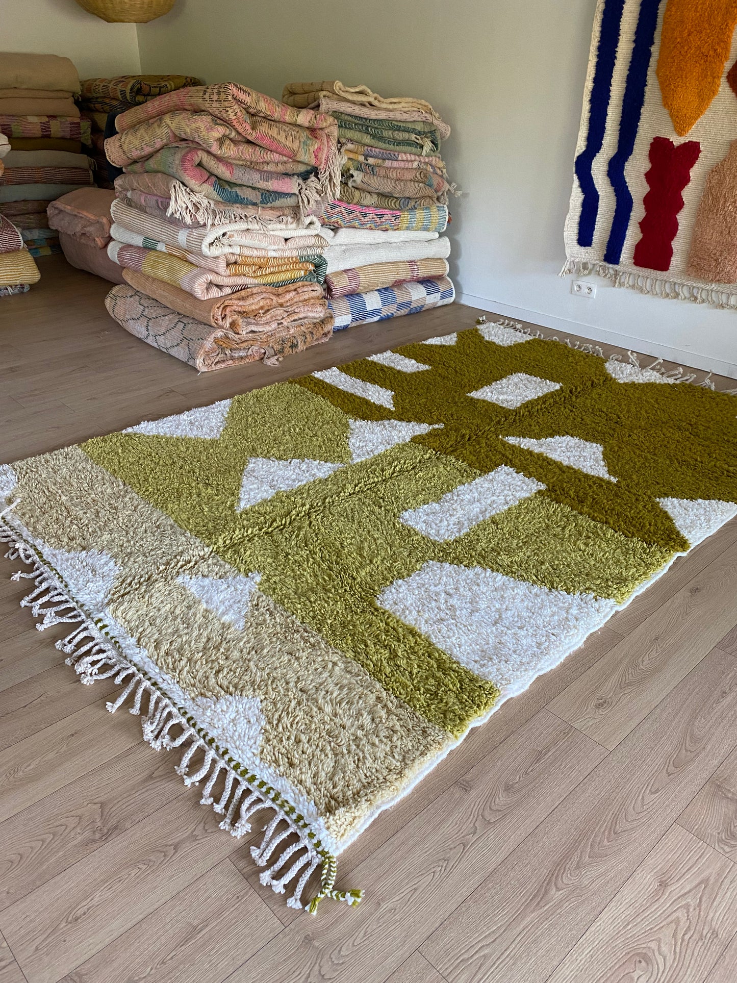 Beni Ouarain Moroccan Colorful Rug (1127) 307x202cm - Sunshine & Olives