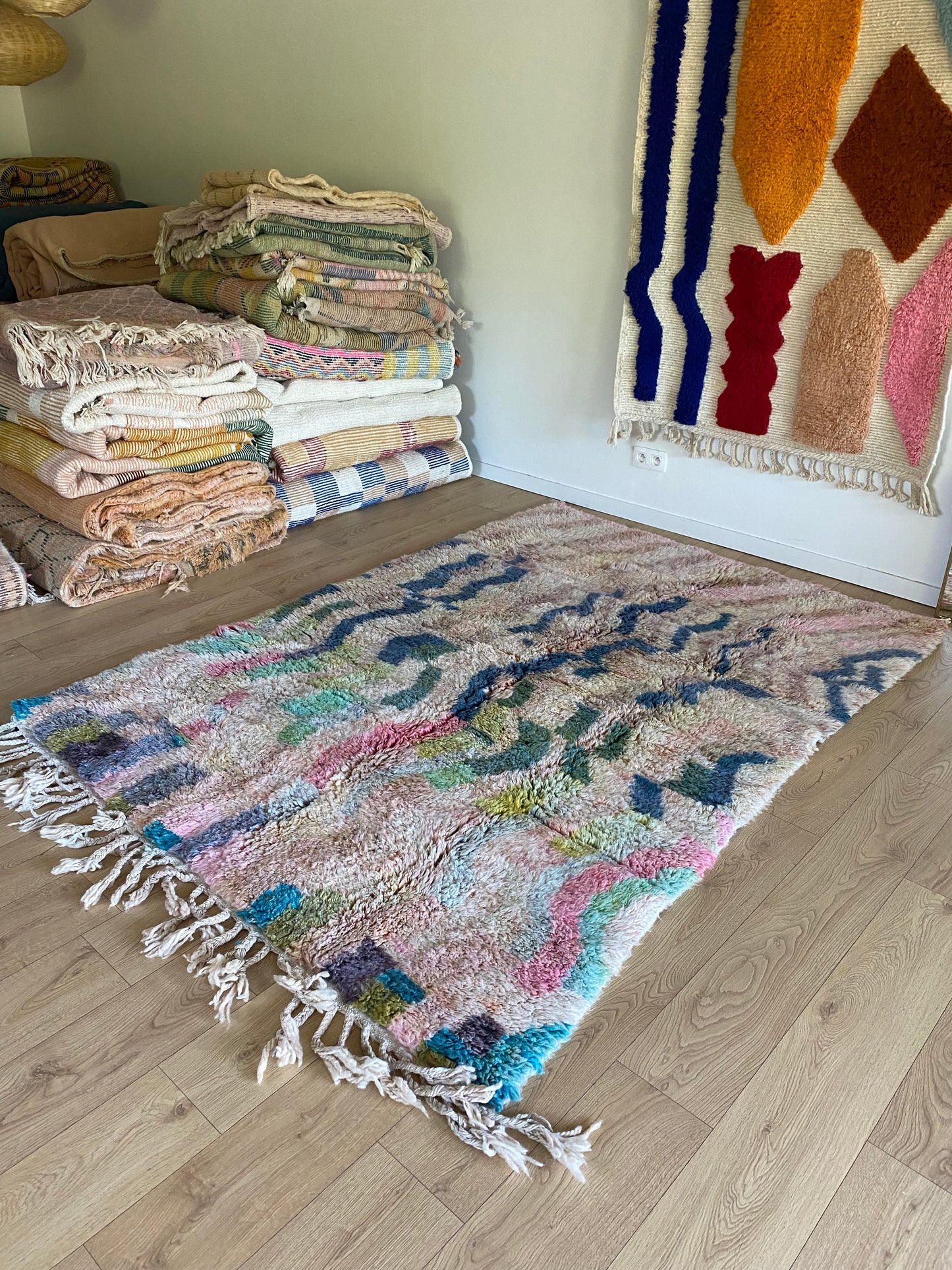 Tapis Beni Ouarain coloré (1097) 235x170cm - Lightning