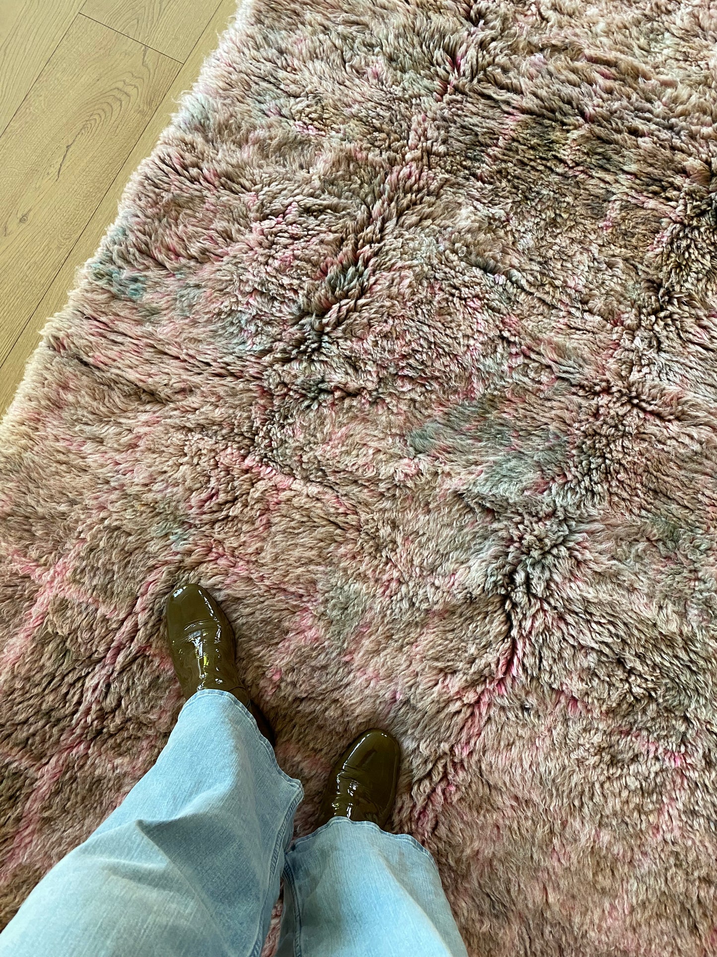 Tapis Beni Ouarain coloré (1096) 244x164cm - Lilac