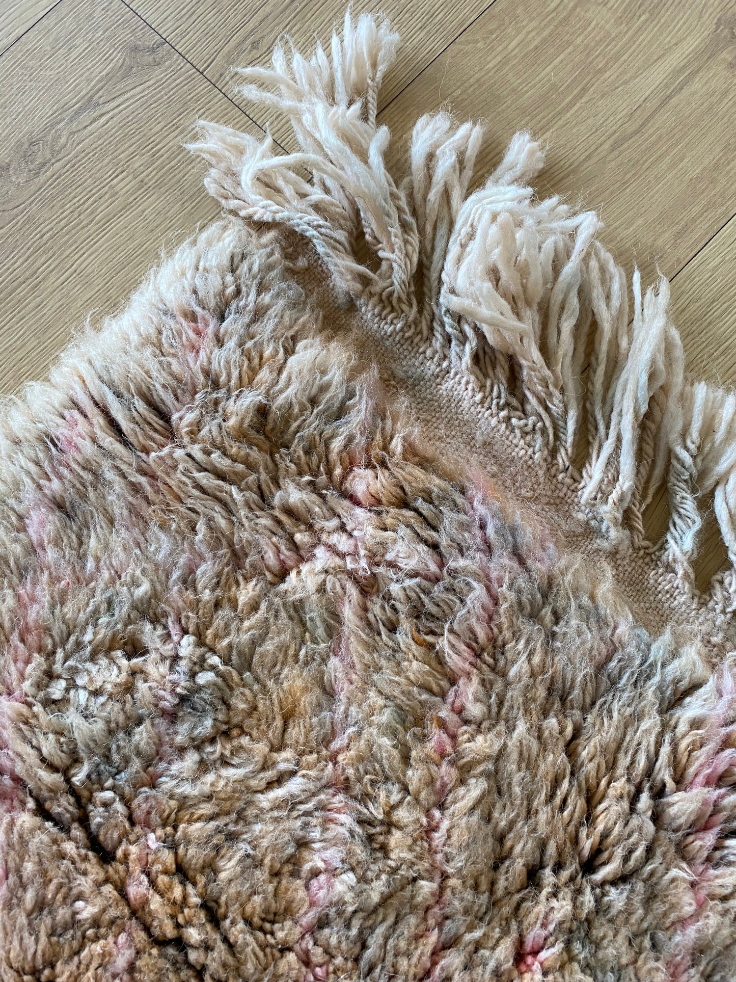 Tapis Beni Ouarain coloré (1096) 244x164cm - Lilac