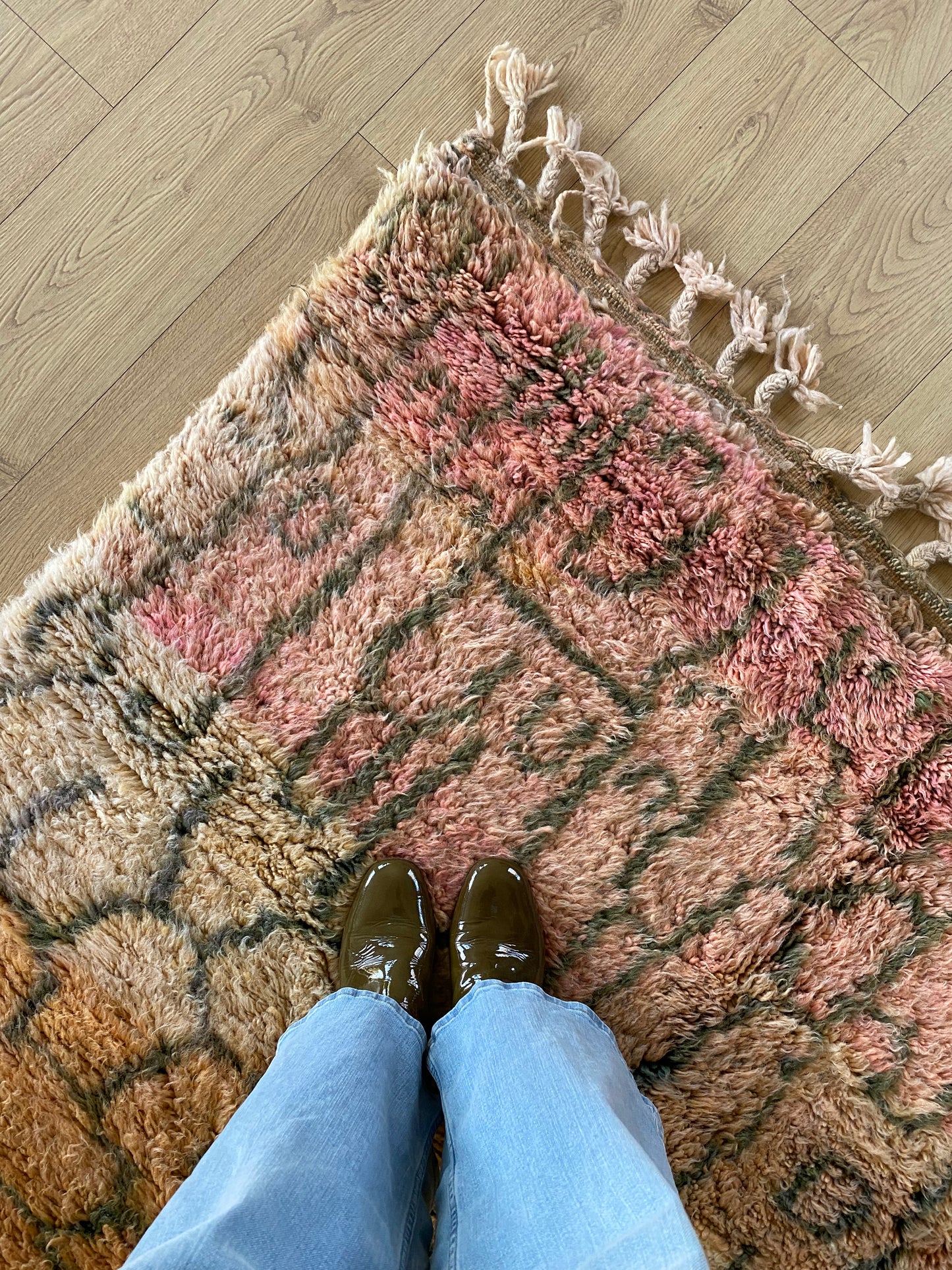 Beni Ouarain Moroccan Colorful Rug (1139) 309x209cm - Honeycomb