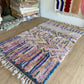 Beni Ouarain Moroccan Colorful Rug (1102) 253x158cm - Pastel Pink