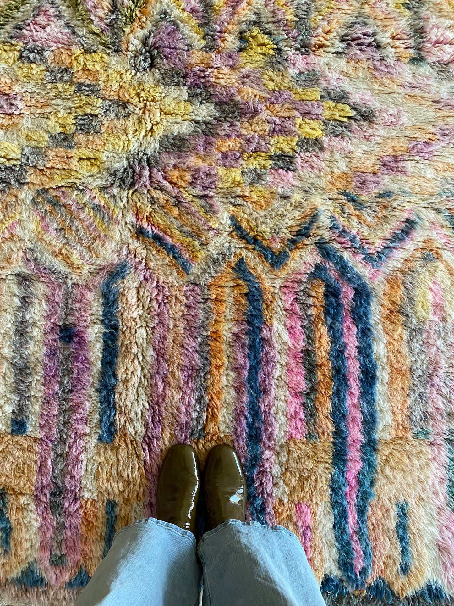 Beni Ouarain Moroccan Colorful Rug (1102) 253x158cm - Pastel Pink