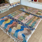 Beni Ouarain Moroccan Colorful Rug (1101) 247x165cm - Pastel Blue