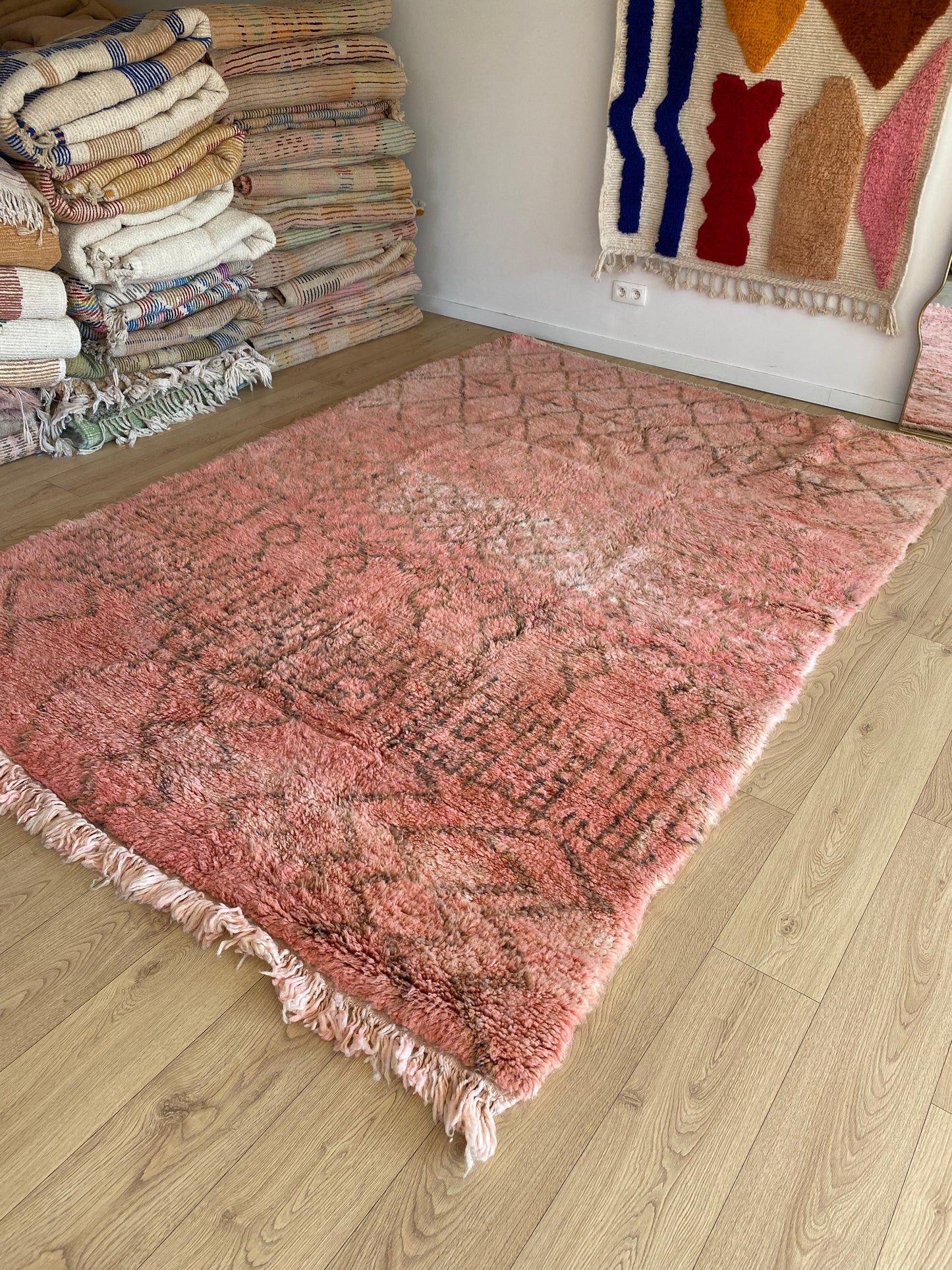 Tapis Beni Ouarain coloré (1146) 296x203cm - Latte