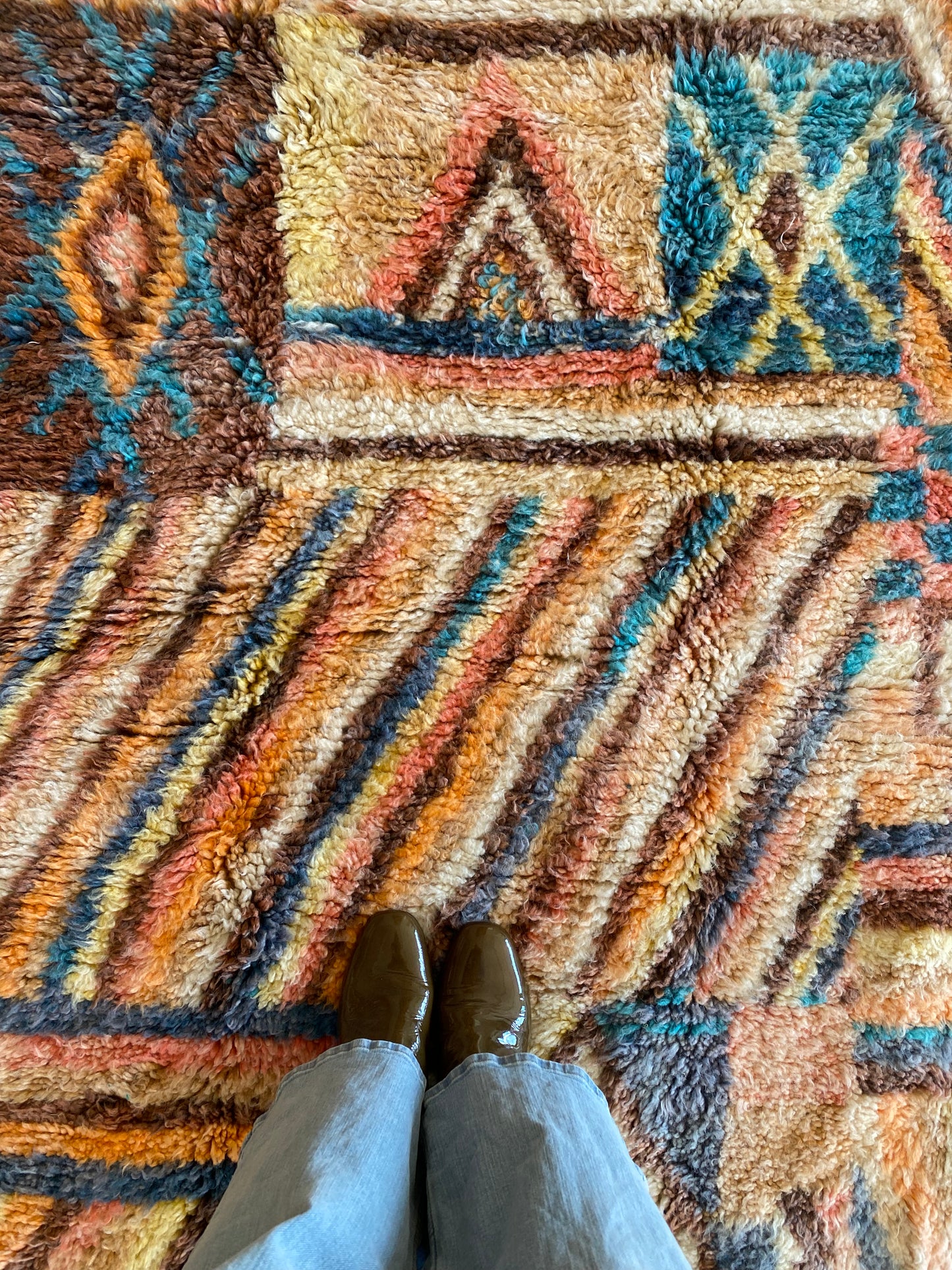 Beni Ouarain Moroccan Colorful Rug (1111) 251x158cm - Tribal