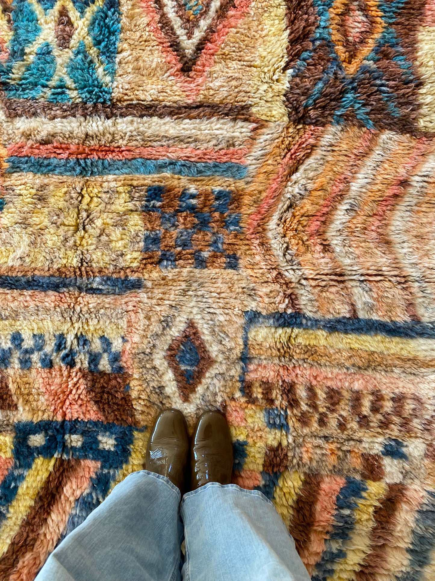 Beni Ouarain Moroccan Colorful Rug (1111) 251x158cm - Tribal