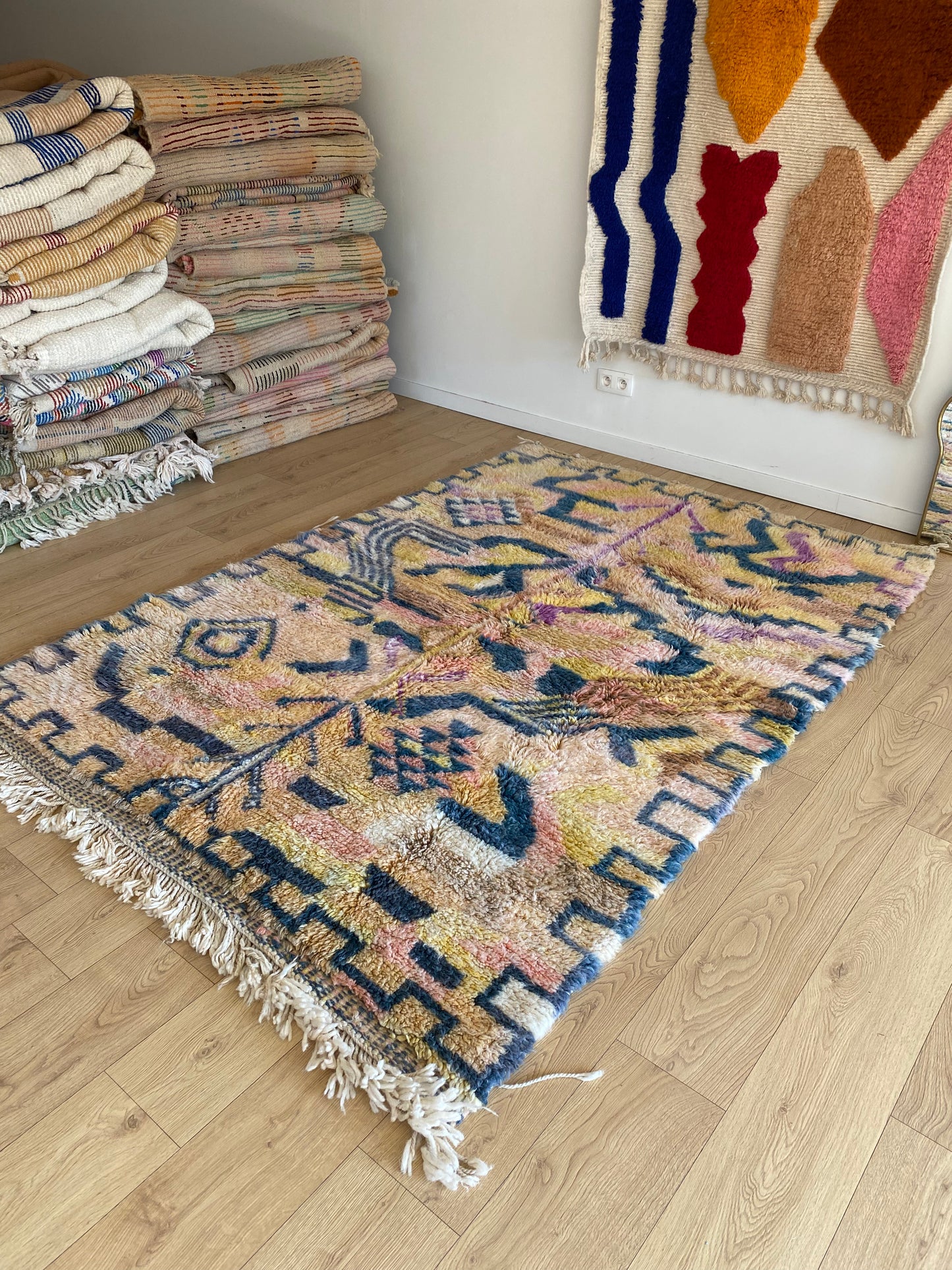 Beni Ouarain Moroccan Colorful Rug (1110) 232x161cm - Benji