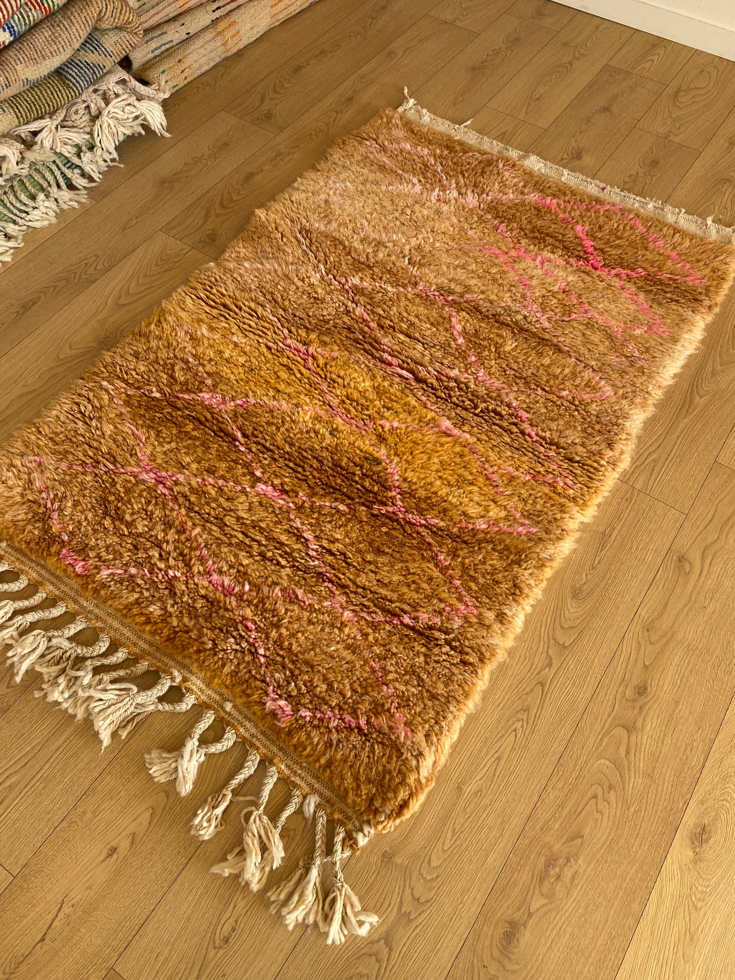 Beni Ouarain Moroccan Colorful Rug (1091) 151x100cm - Oranges