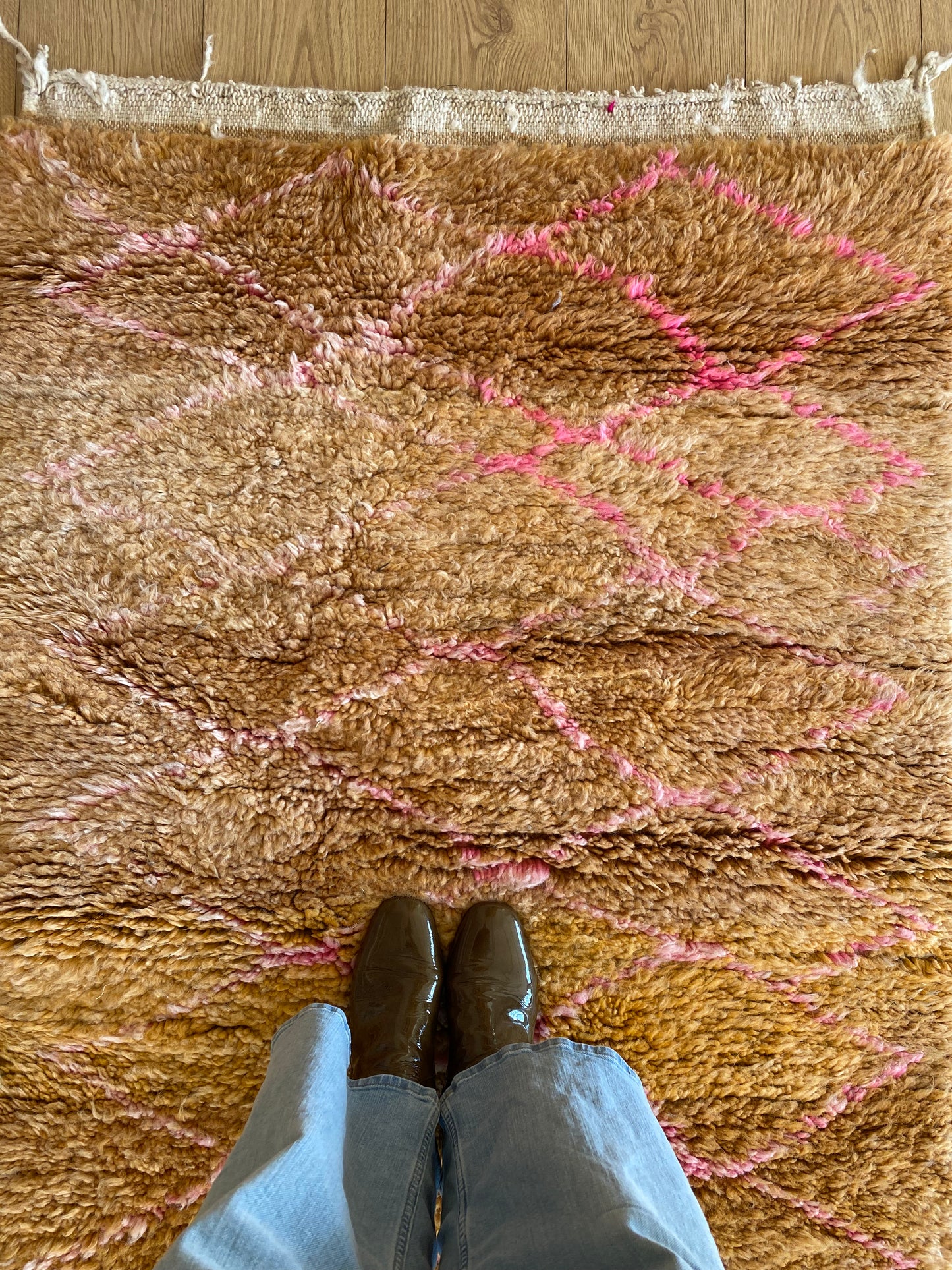 Beni Ouarain Moroccan Colorful Rug (1091) 151x100cm - Oranges