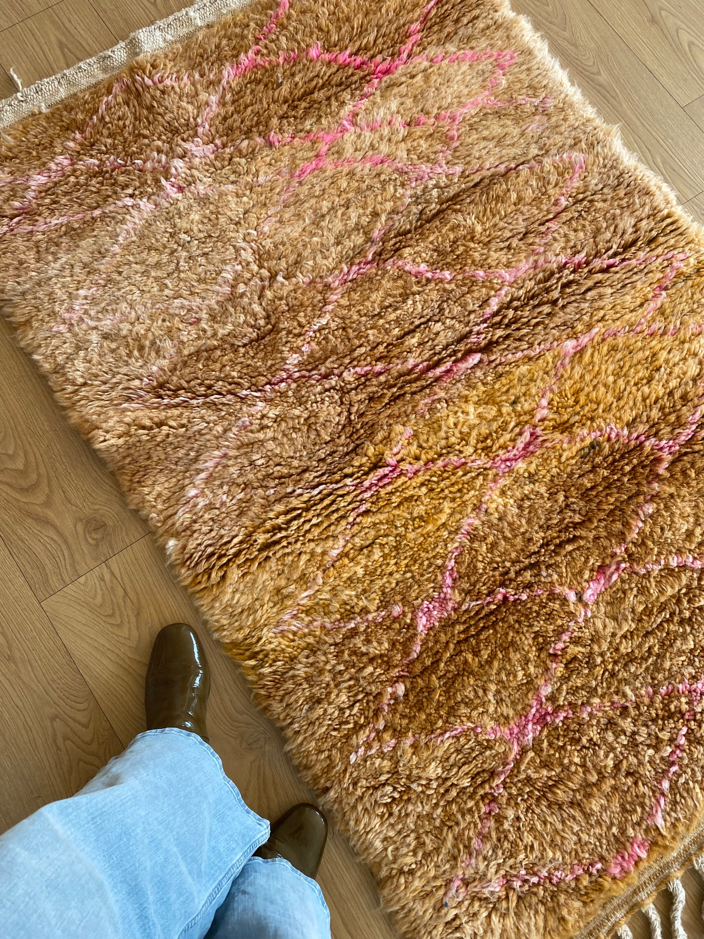 Beni Ouarain Moroccan Colorful Rug (1091) 151x100cm - Oranges