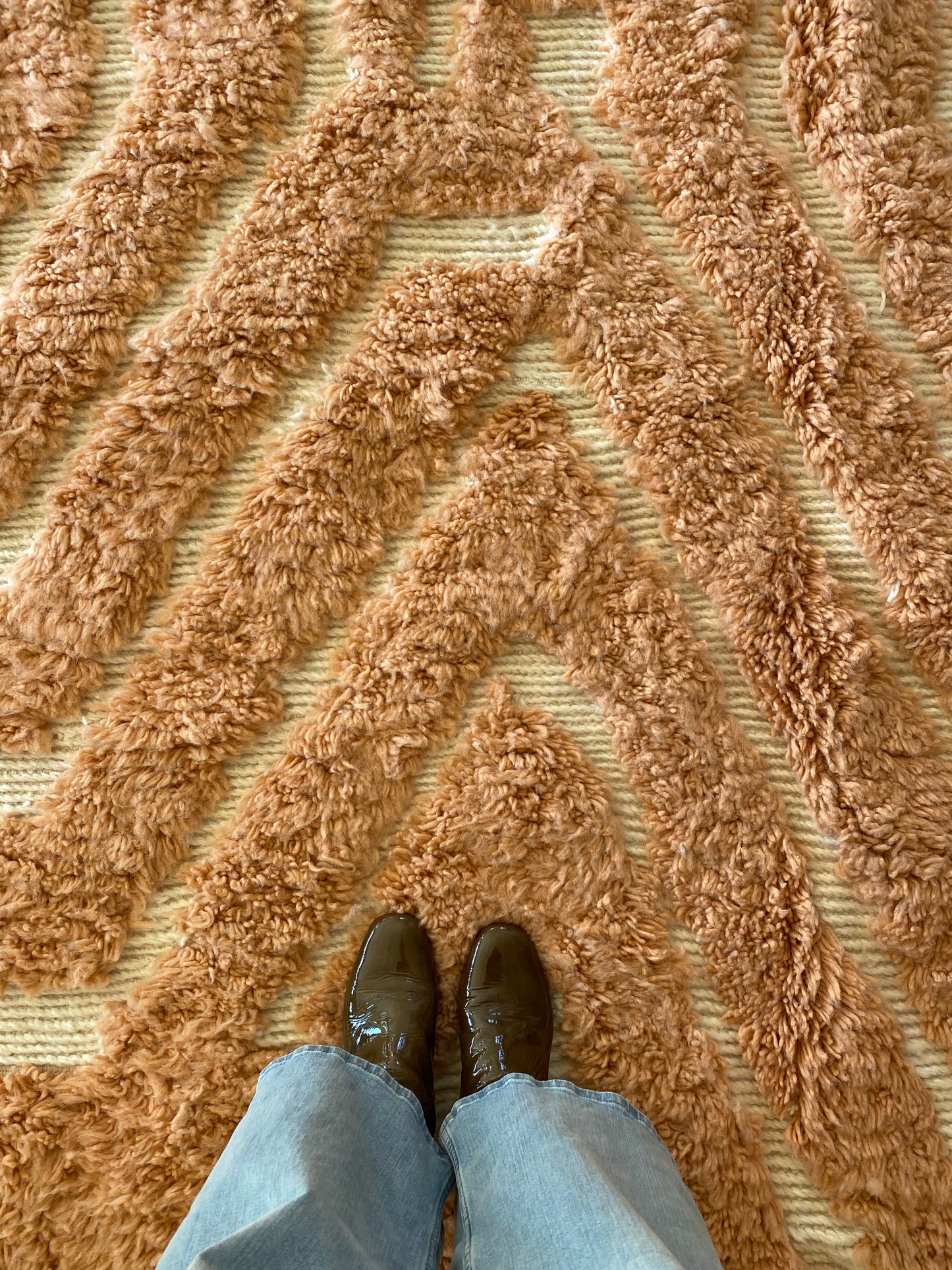 Beni Ouarain Marokkaans kleurrijk tapijt (1129) 308x202cm - Peach