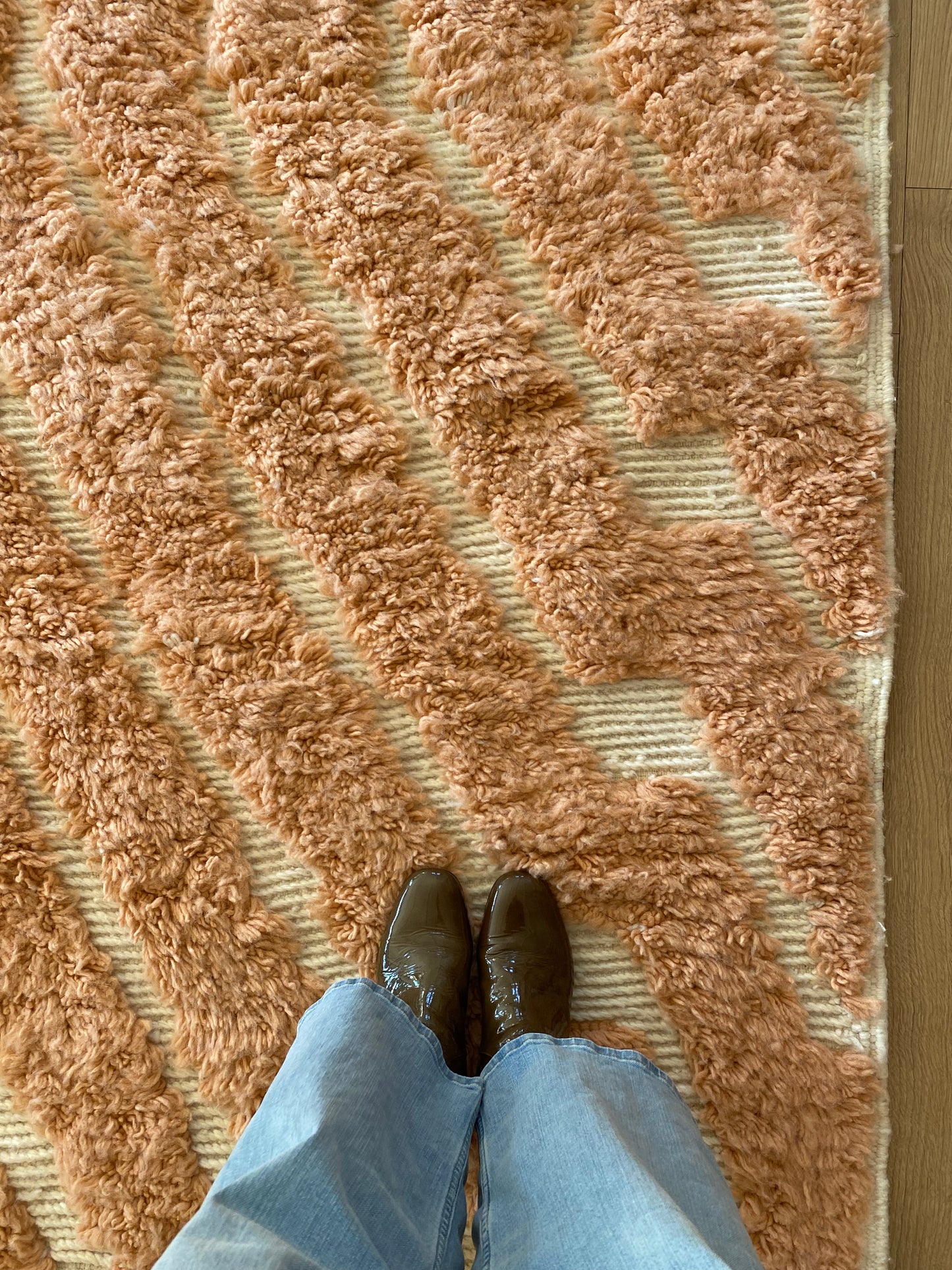 Beni Ouarain Marokkaans kleurrijk tapijt (1129) 308x202cm - Peach