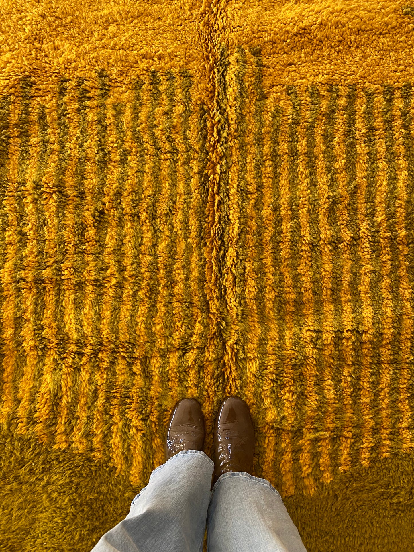 Beni Ouarain Moroccan Colorful Rug (1128) 298x204cm - Olive Oil