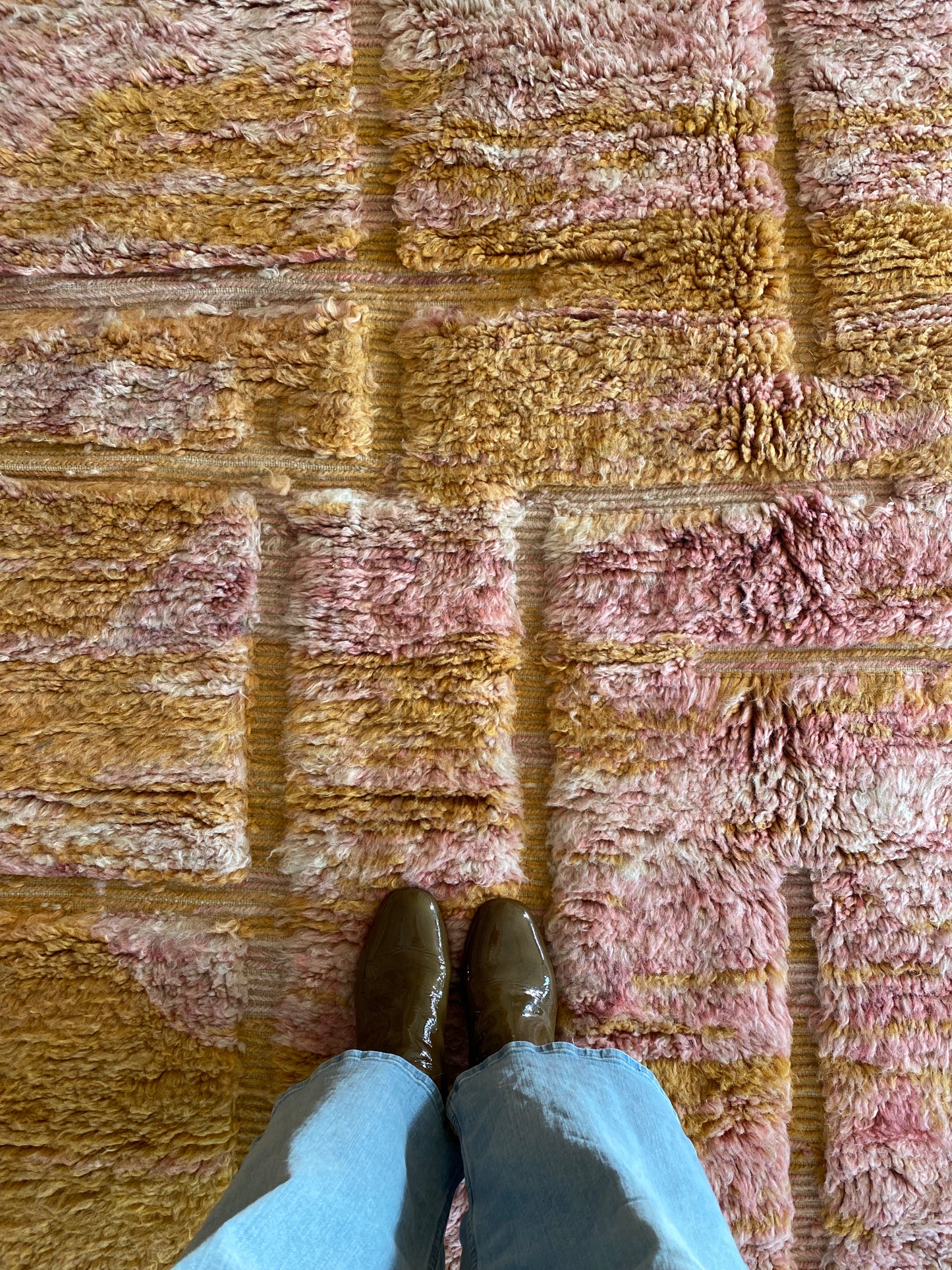 Tapis Beni Ouarain coloré (1142) 318x204cm - Camel