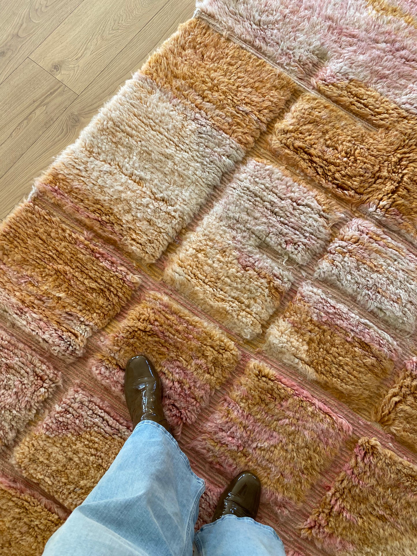 Tapis Beni Ouarain coloré (1142) 318x204cm - Camel