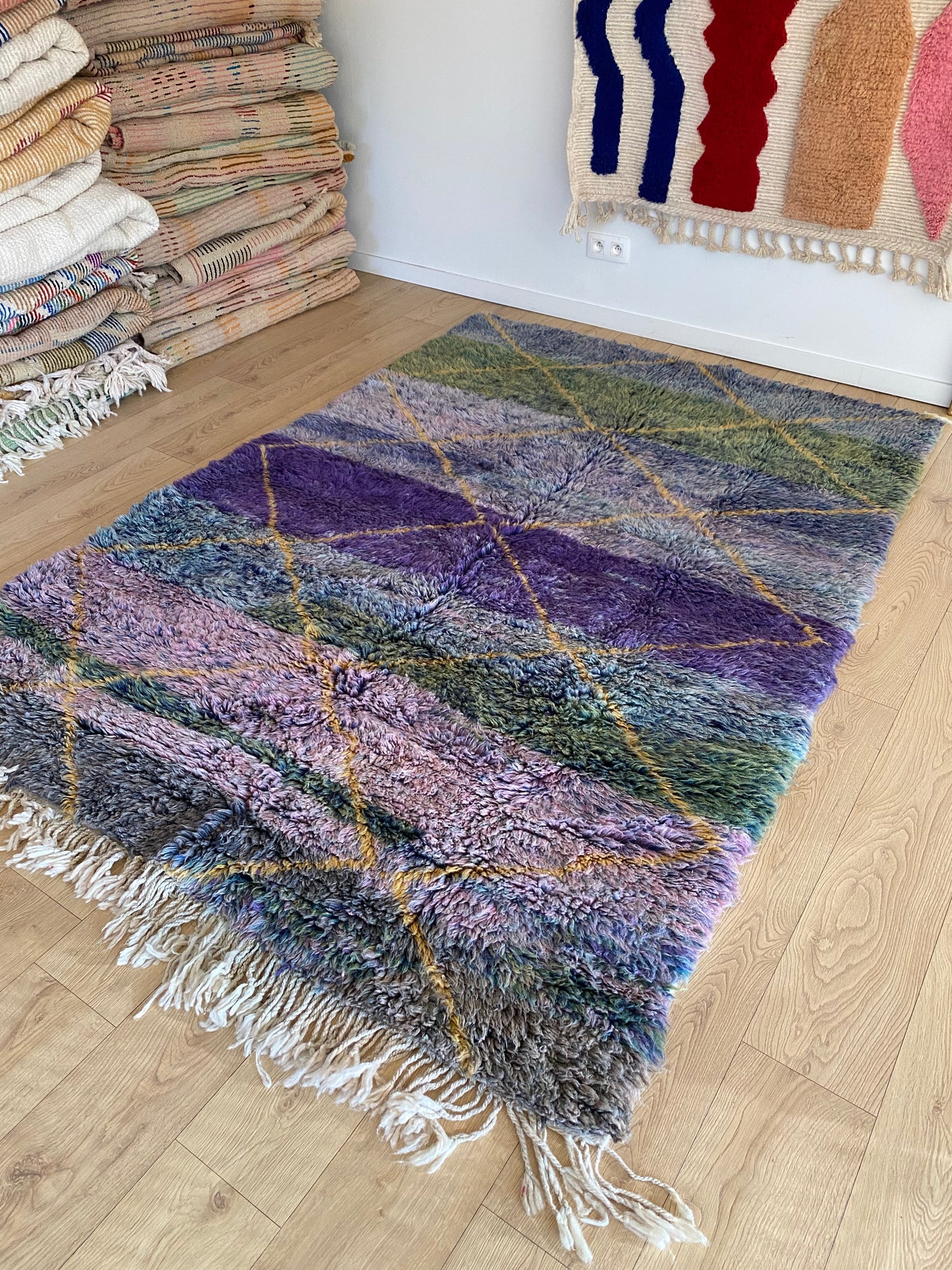 Beni Ouarain Moroccan Colorful Rug (1104) 240x172cm - Notre Dame