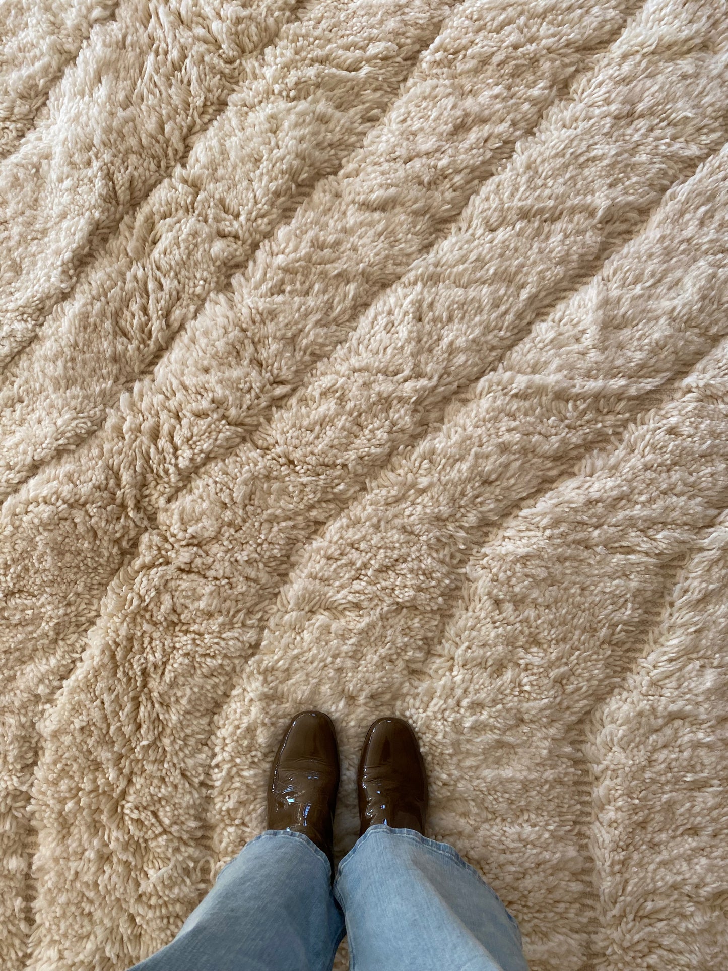 White Beni Ouarain Rug (1132) 349x245cm - Moonlight