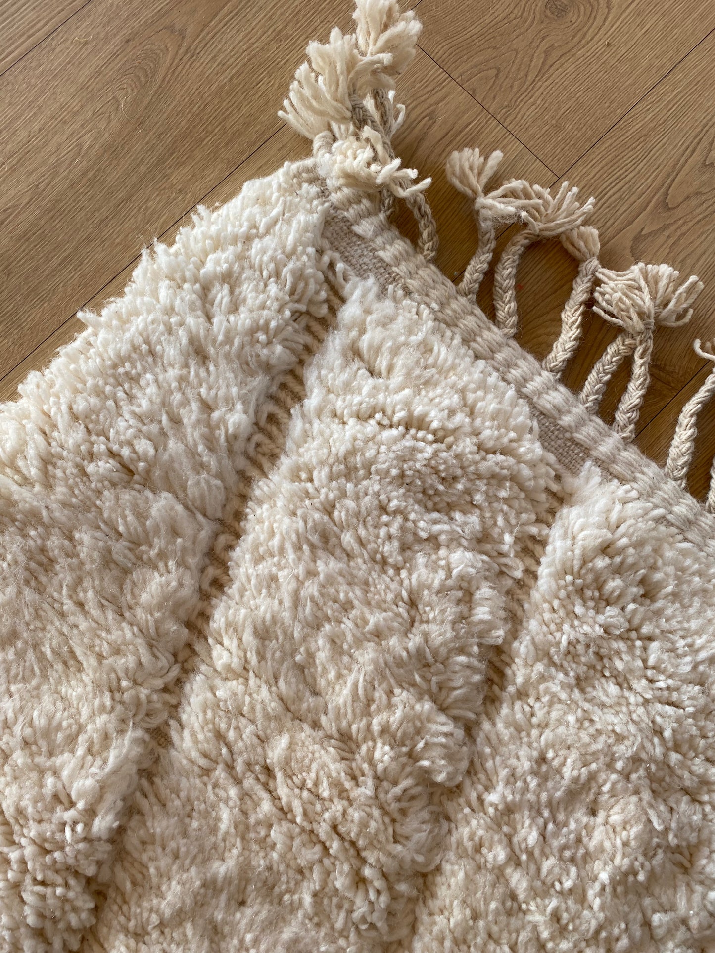 White Beni Ouarain Rug (1132) 349x245cm - Moonlight