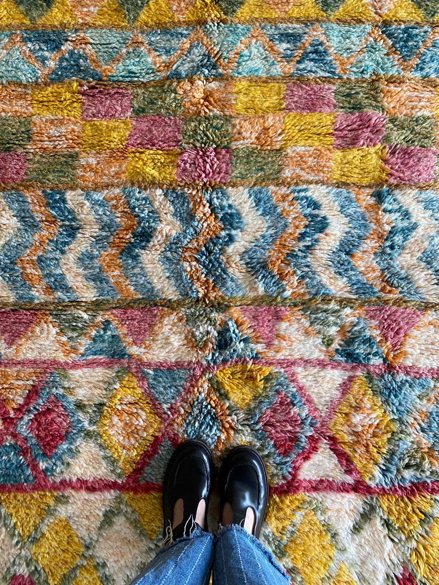 Beni Ouarain Moroccan Colorful Rug (1157) 242x155cm - Joy