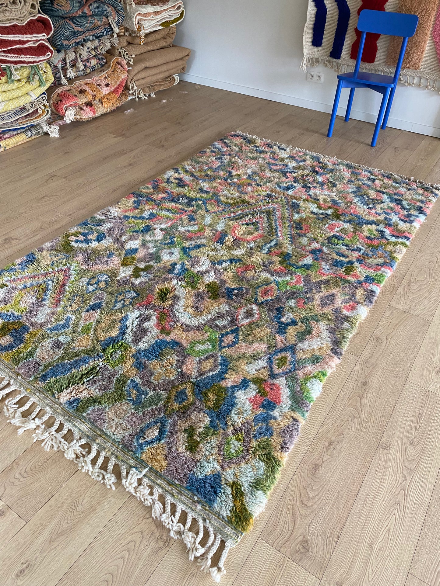 Beni Ouarain Moroccan Colorful Rug (1156) 255x159cm - Amore