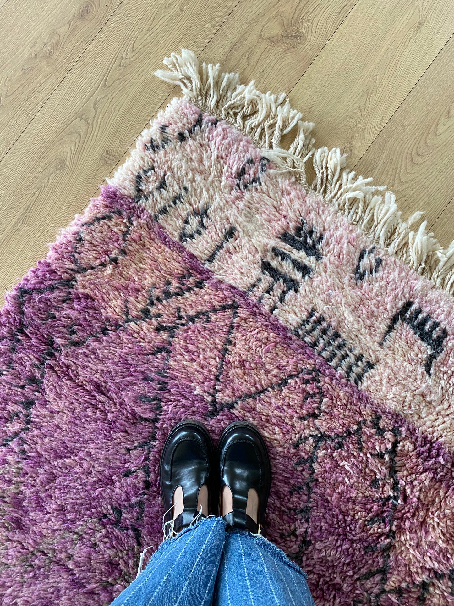 Beni Ouarain Moroccan Colorful Rug (1166) 240x161cm - Lila