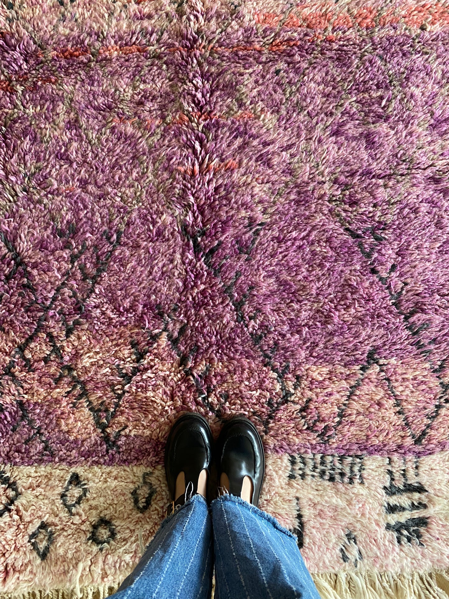 Beni Ouarain Moroccan Colorful Rug (1166) 240x161cm - Lila