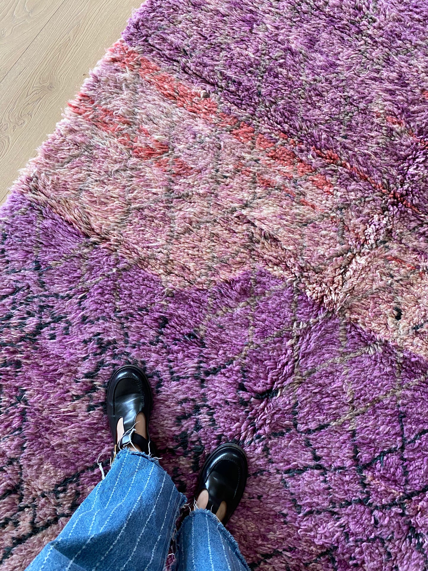 Beni Ouarain Moroccan Colorful Rug (1166) 240x161cm - Lila