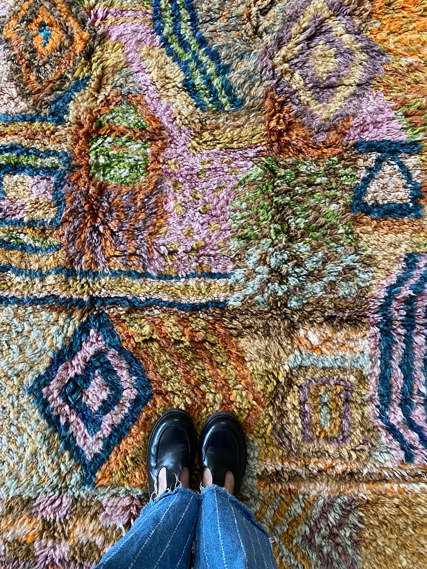 Beni Ouarain Moroccan Colorful Rug (1165) 252x168cm - Tania