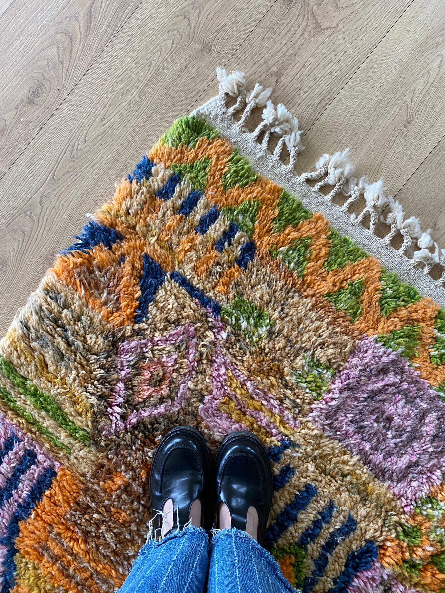 Beni Ouarain Moroccan Colorful Rug (1165) 252x168cm - Tania