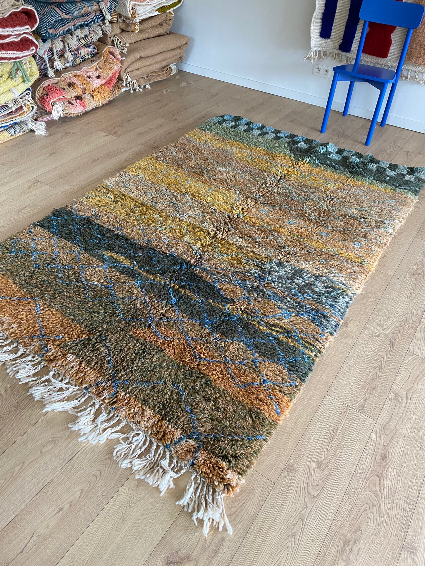 Beni Ouarain Moroccan Colorful Rug (1160) 241x160cm - Forest