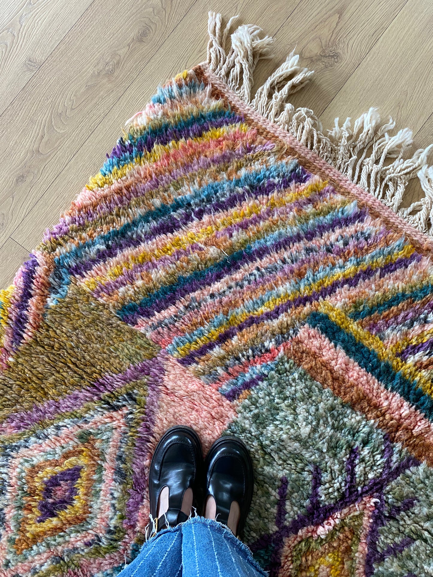 Beni Ouarain Moroccan Colorful Rug (1159) 245x160cm - Diana