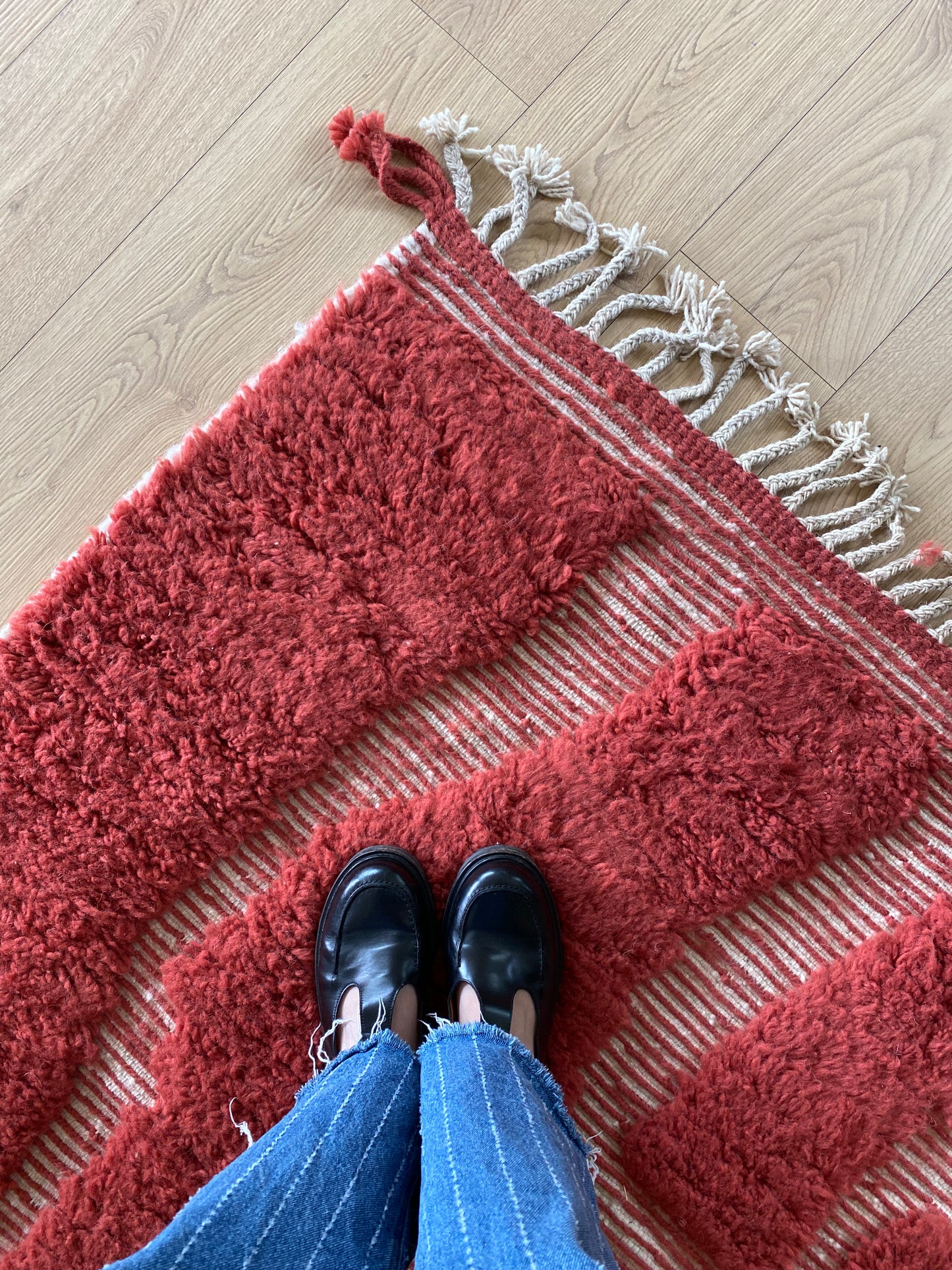 Beni Ouarain Moroccan Colorful Rug (1185) 291x212cm - Red Earth