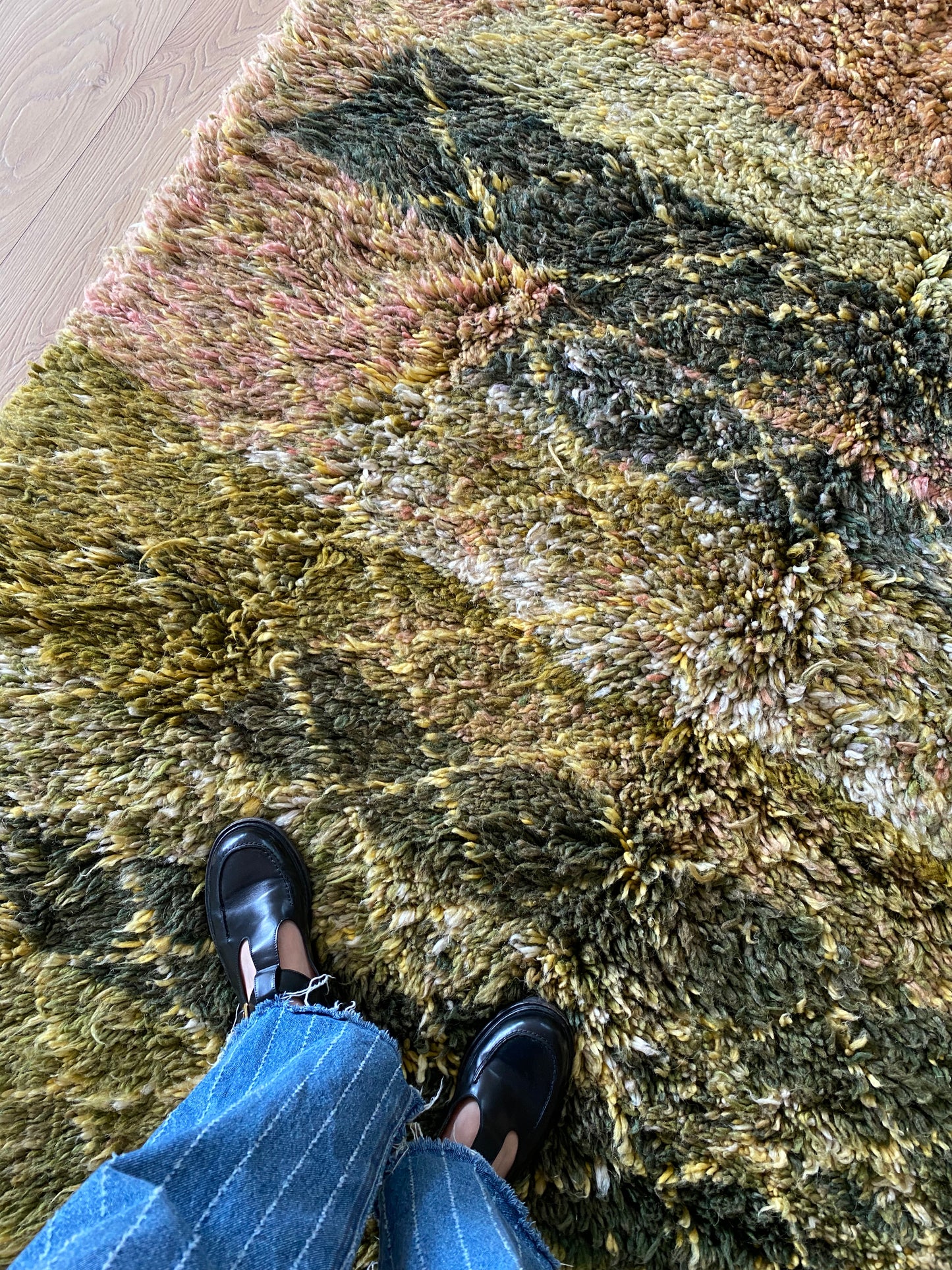 Beni Ouarain Moroccan Colorful Rug (1161) 244x159cm - Moss
