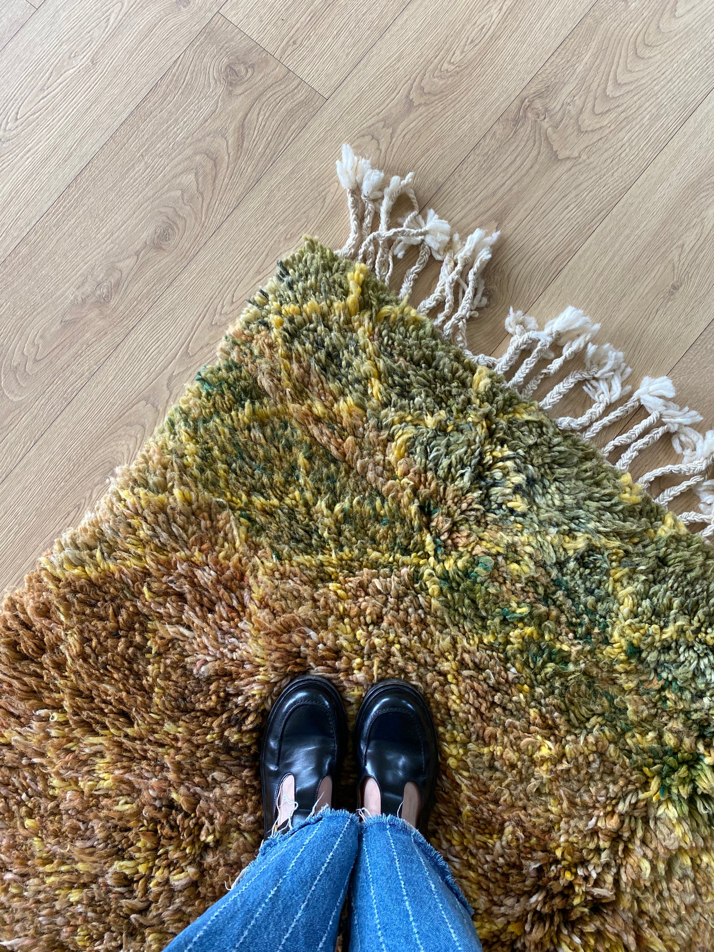 Beni Ouarain Moroccan Colorful Rug (1161) 244x159cm - Moss