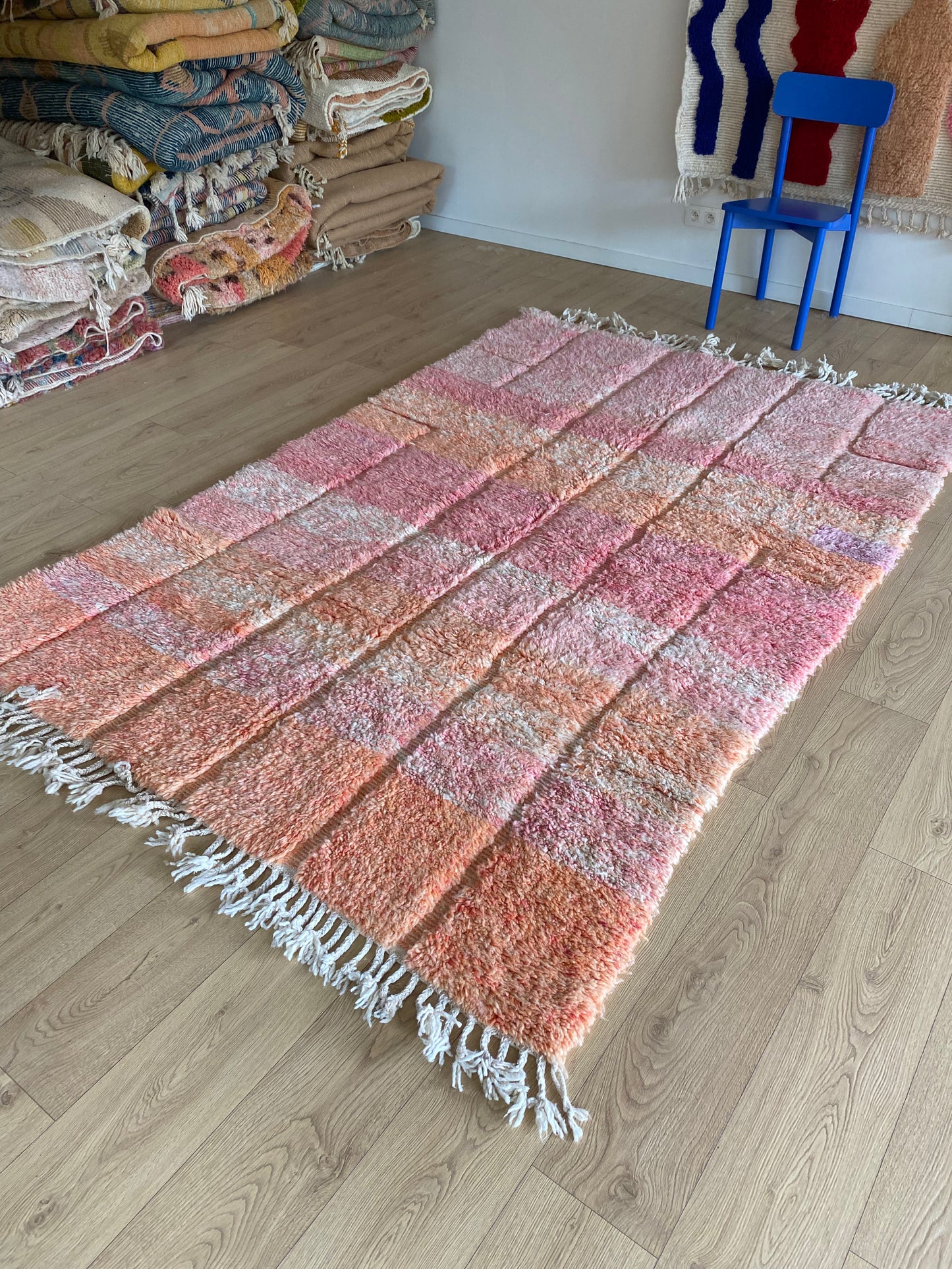 Beni Ouarain Moroccan Colorful Rug (1163) 249x170cm - Romantic Flight