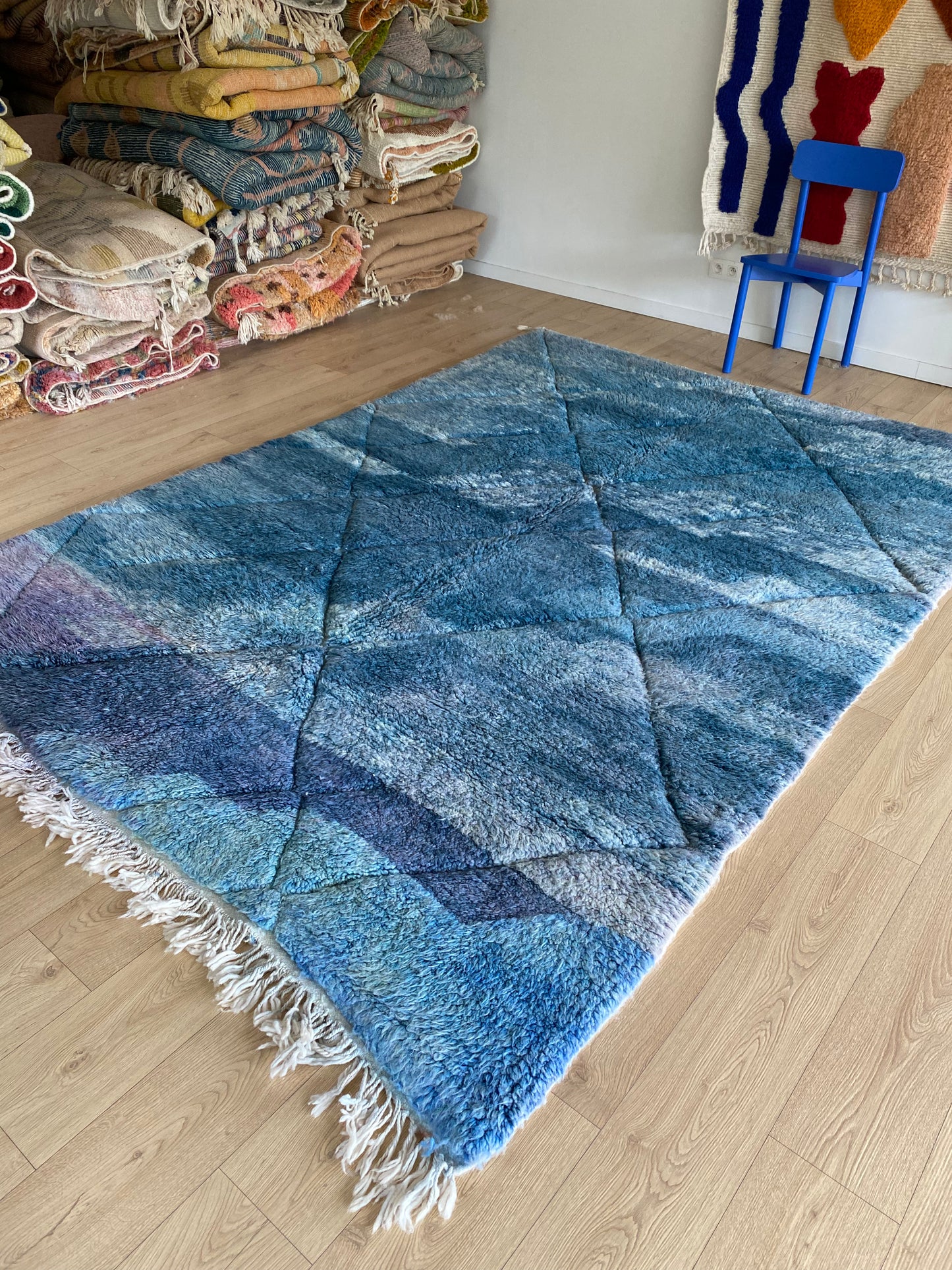 Beni Ouarain Moroccan Colorful Rug (1190) 303x210cm - The Storm