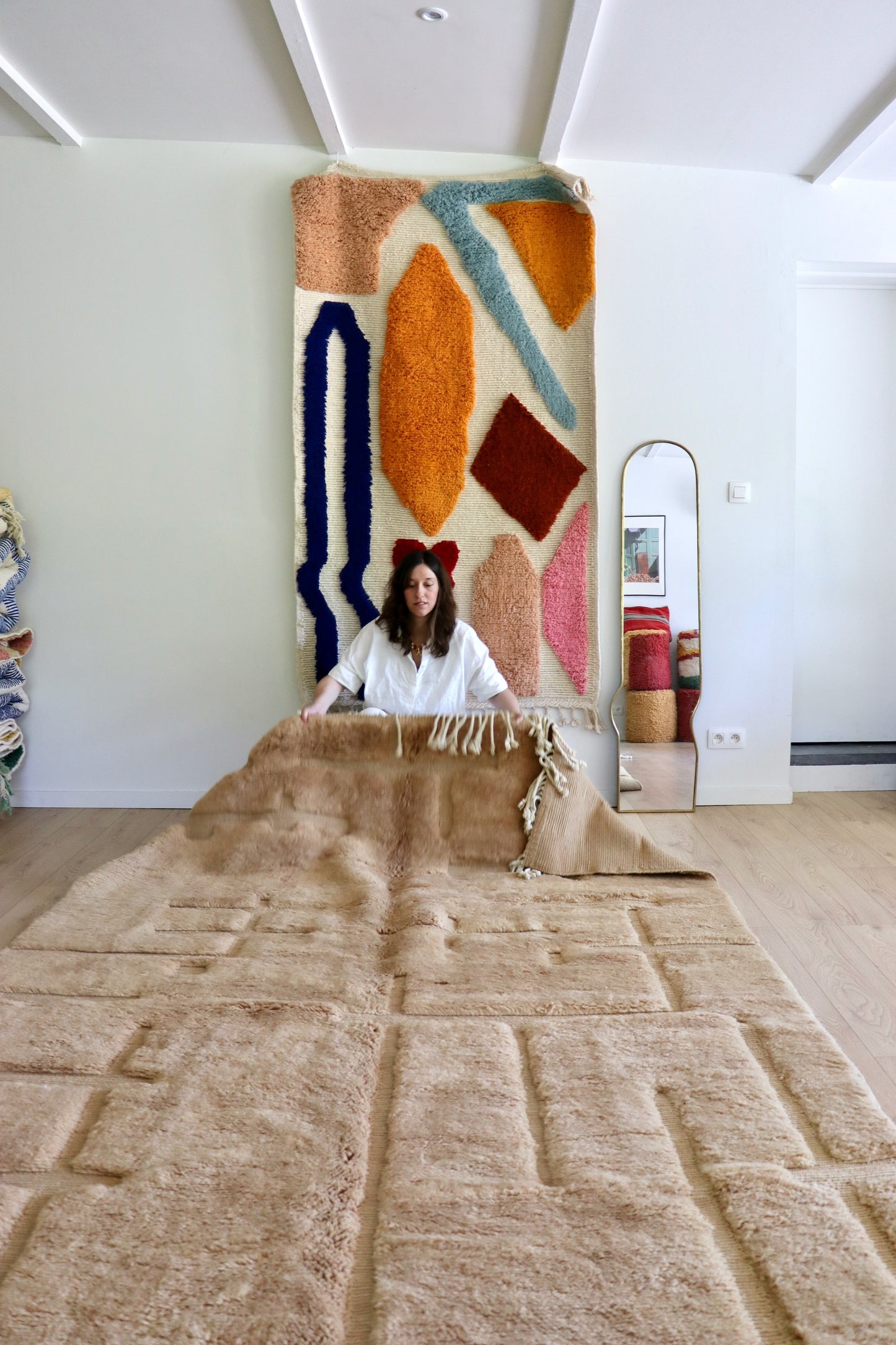 Mrirt Moroccan Rug (1174) 300x210cm - Sand
