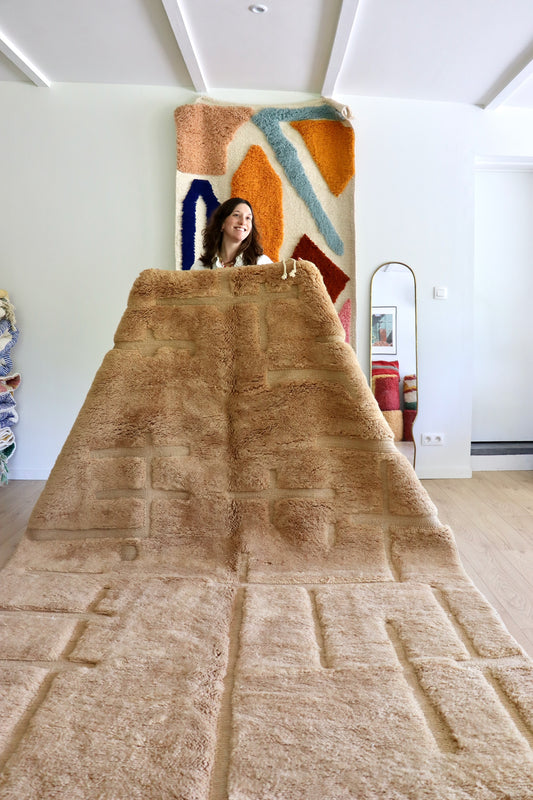 Mrirt Moroccan Rug (1174) 300x210cm - Sand