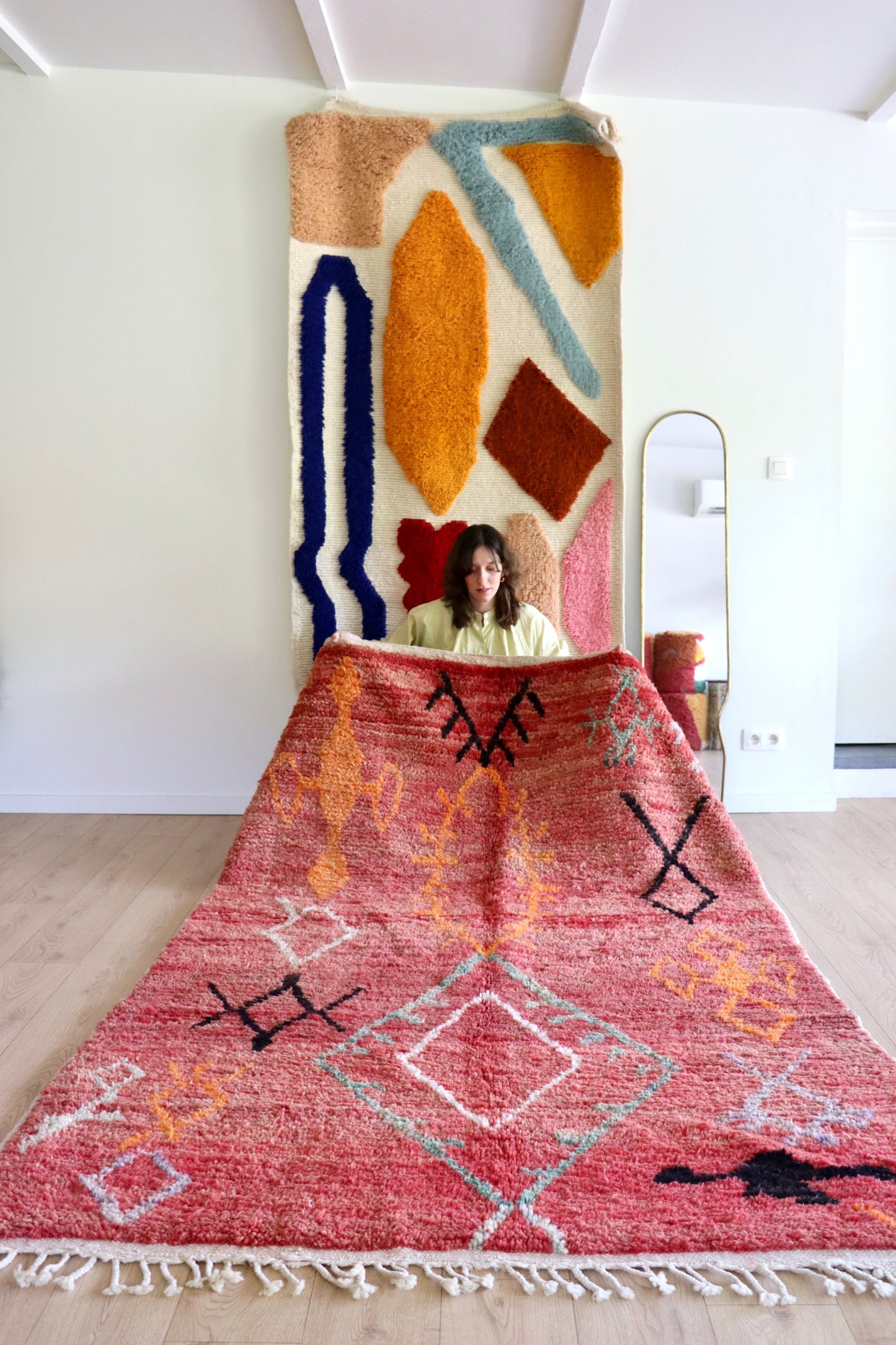 Boujaad Moroccan Colorful Rug (1208) 255x170 - Red Earth