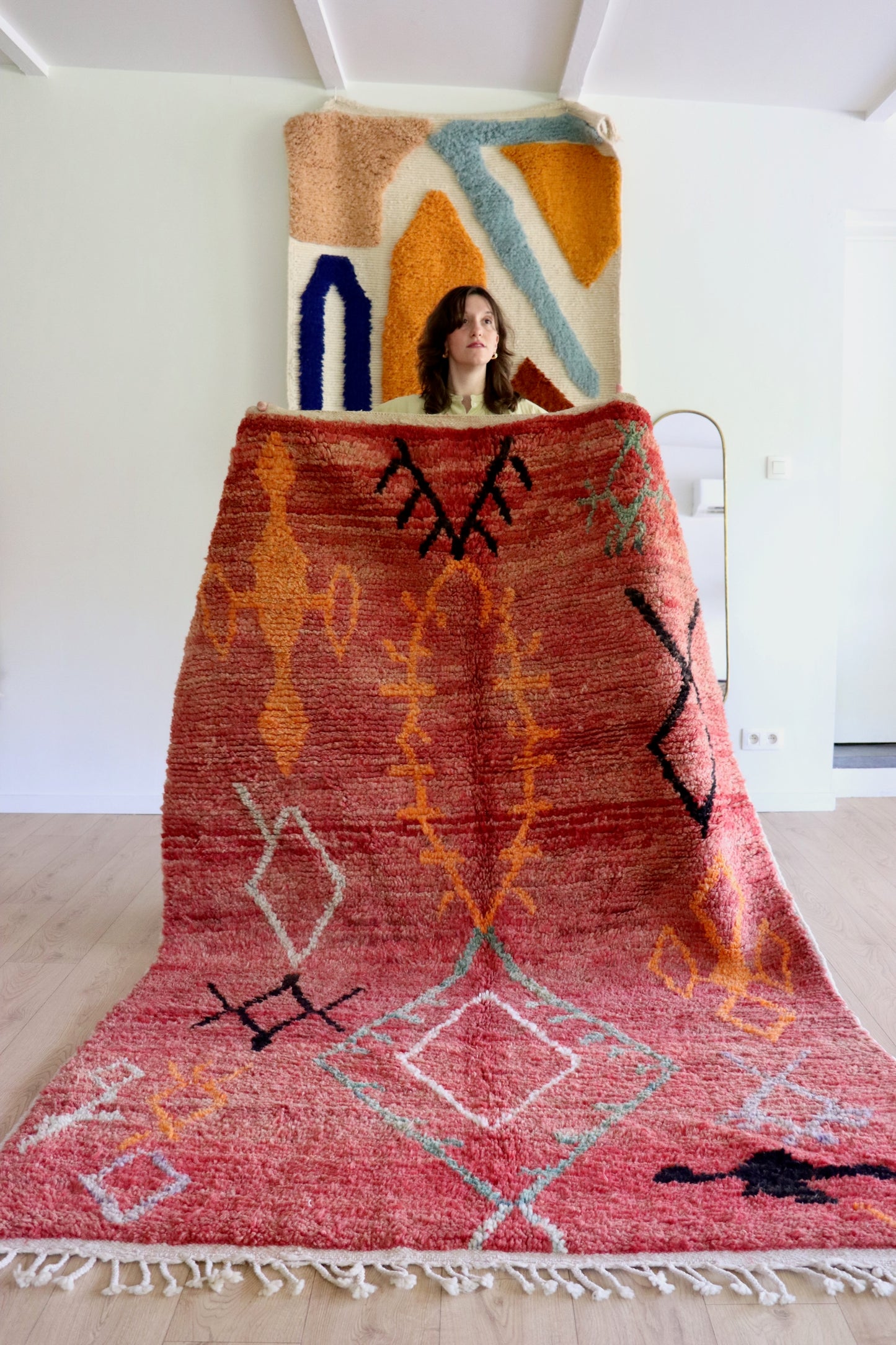 Boujaad Moroccan Colorful Rug (1208) 255x170 - Red Earth