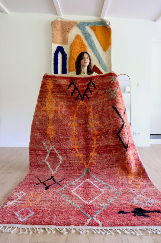 Boujaad Moroccan Colorful Rug (1208) 255x170 - Red Earth