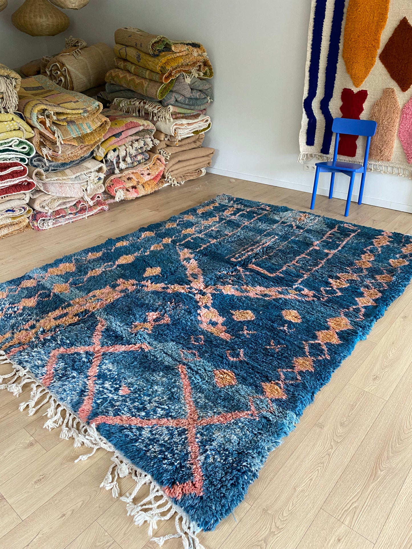 Beni Ouarain Moroccan Colorful Rug (1191) 293x210cm - Night