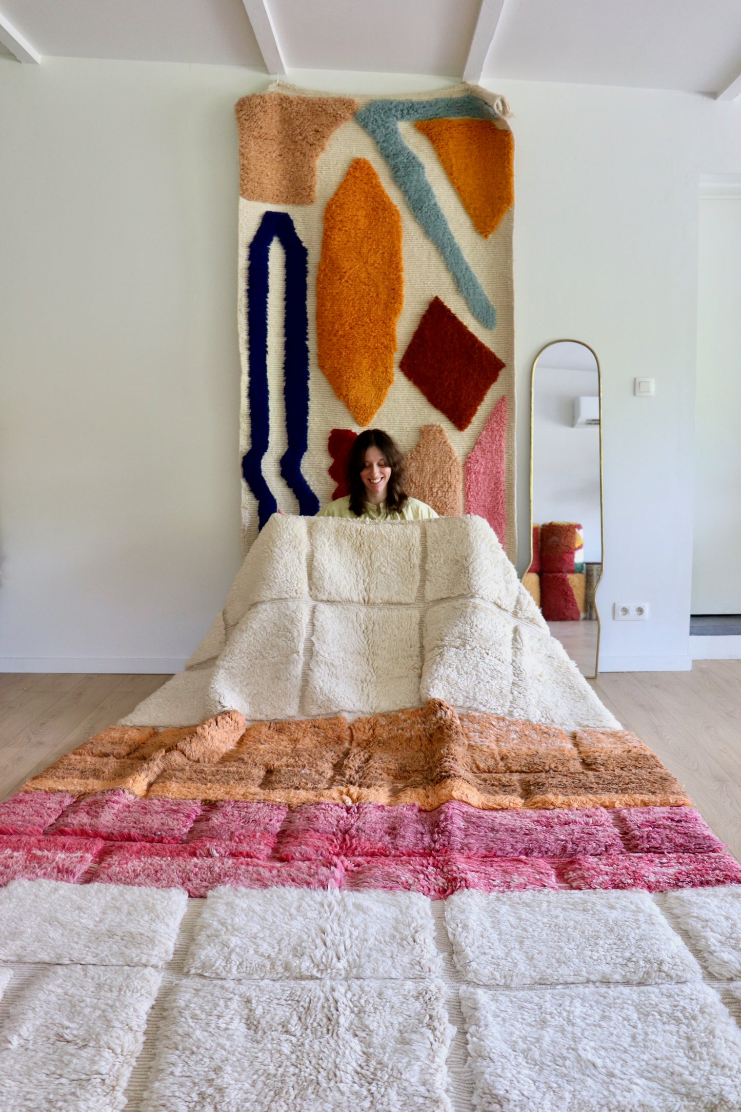 Beni Ouarain Moroccan Colorful Rug (1239) 290x205cm - Evening on the Beach