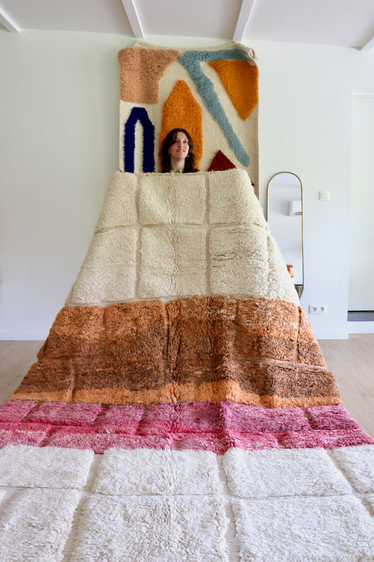 Beni Ouarain Moroccan Colorful Rug (1239) 290x205cm - Evening on the Beach
